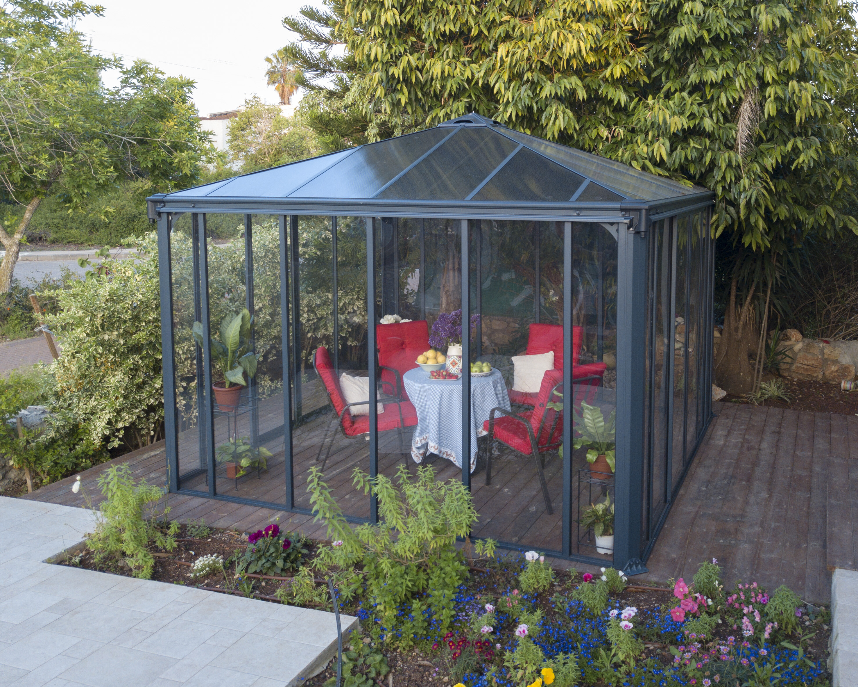 Gazebo closed garden gazebo Ledro 3600, anthracit grey Palram - Canopia