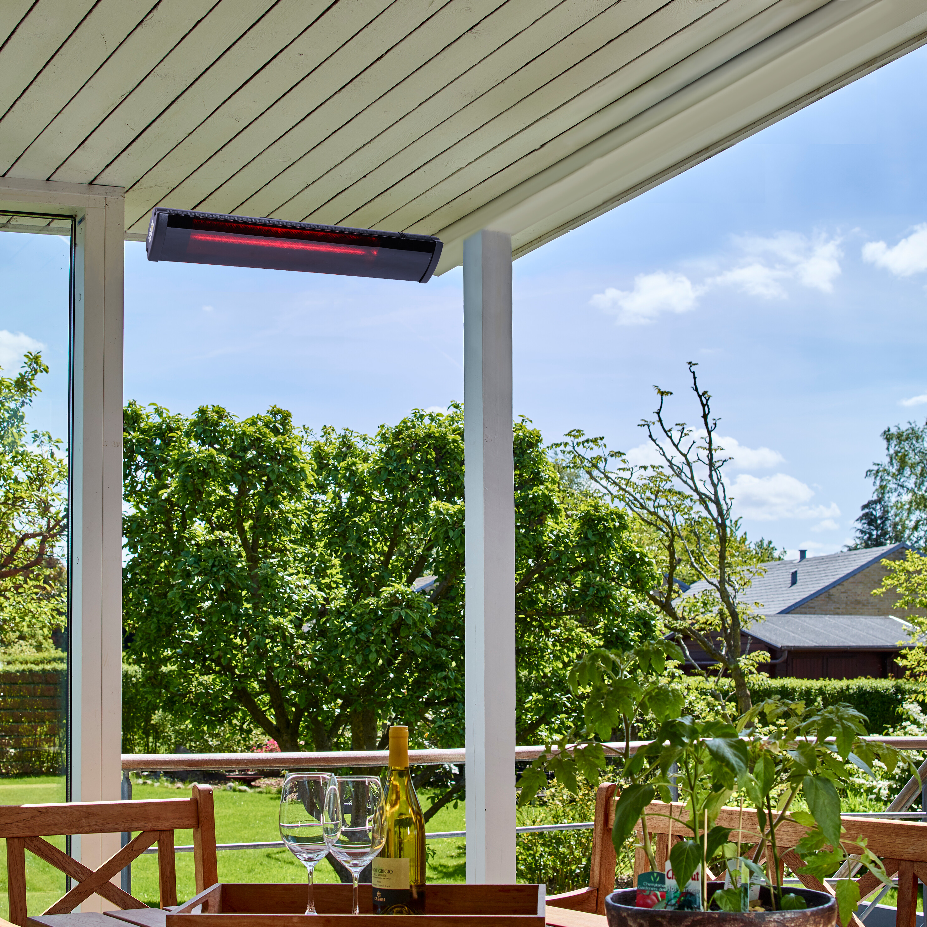 Terrassevarmer ECO pro-line 2000W glasfront sort HEAT1