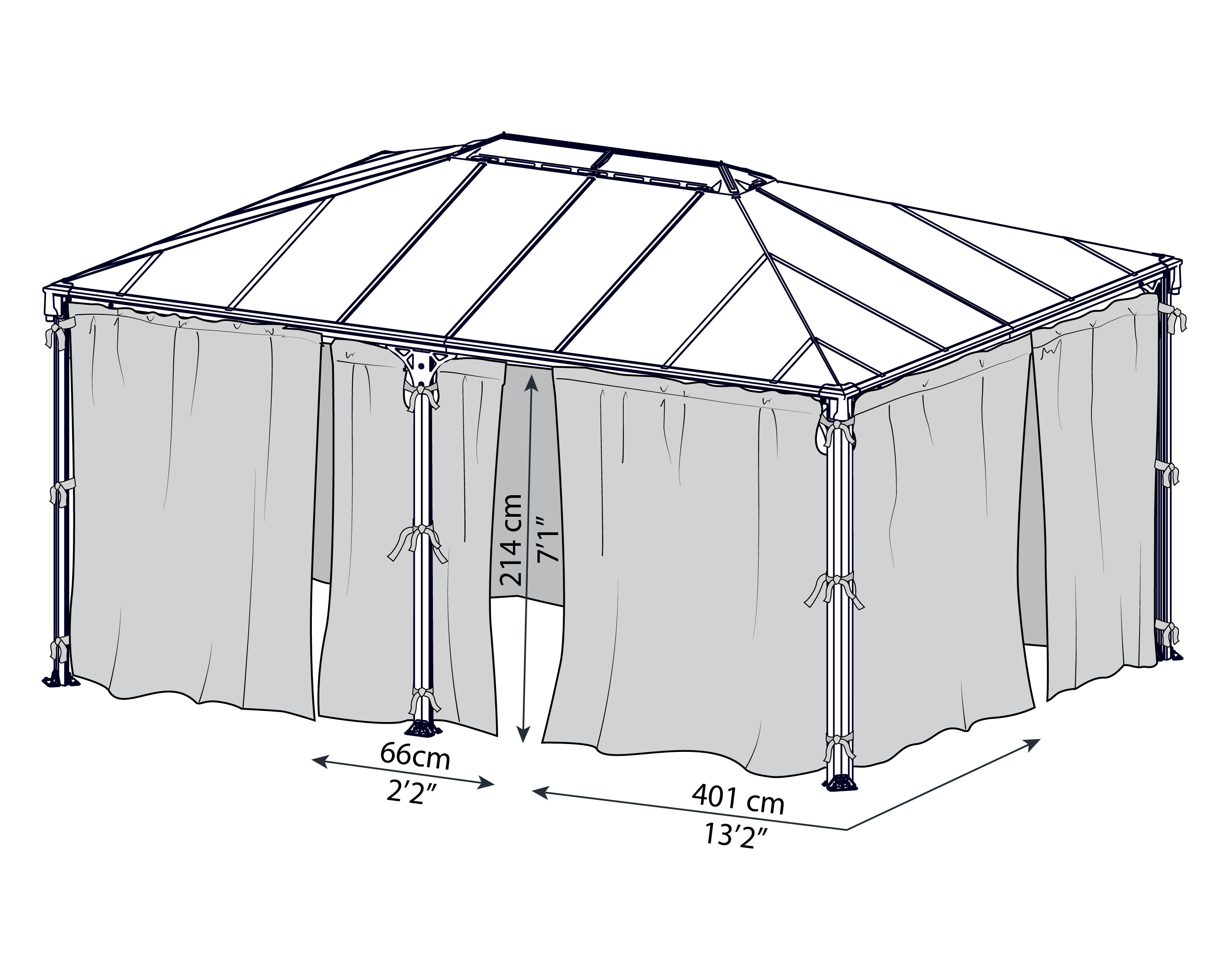 Gardinsæt til havepavillon Martinique 5000 Palram - Canopia