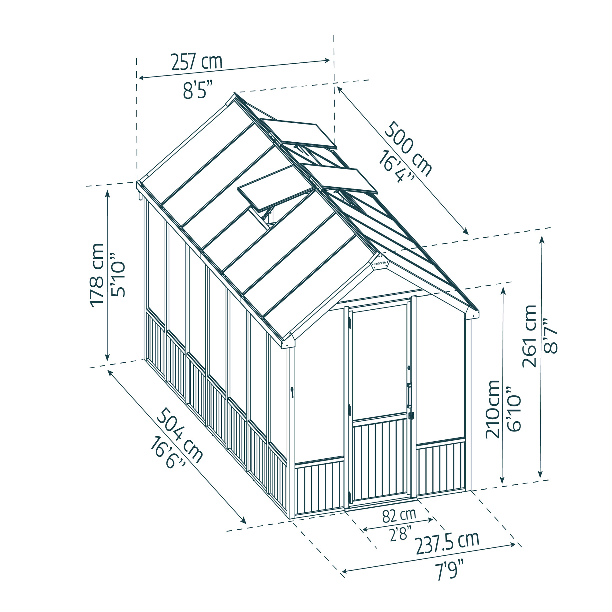 Drivhus cedartræ Natura 12 m2  Palram - Canopia