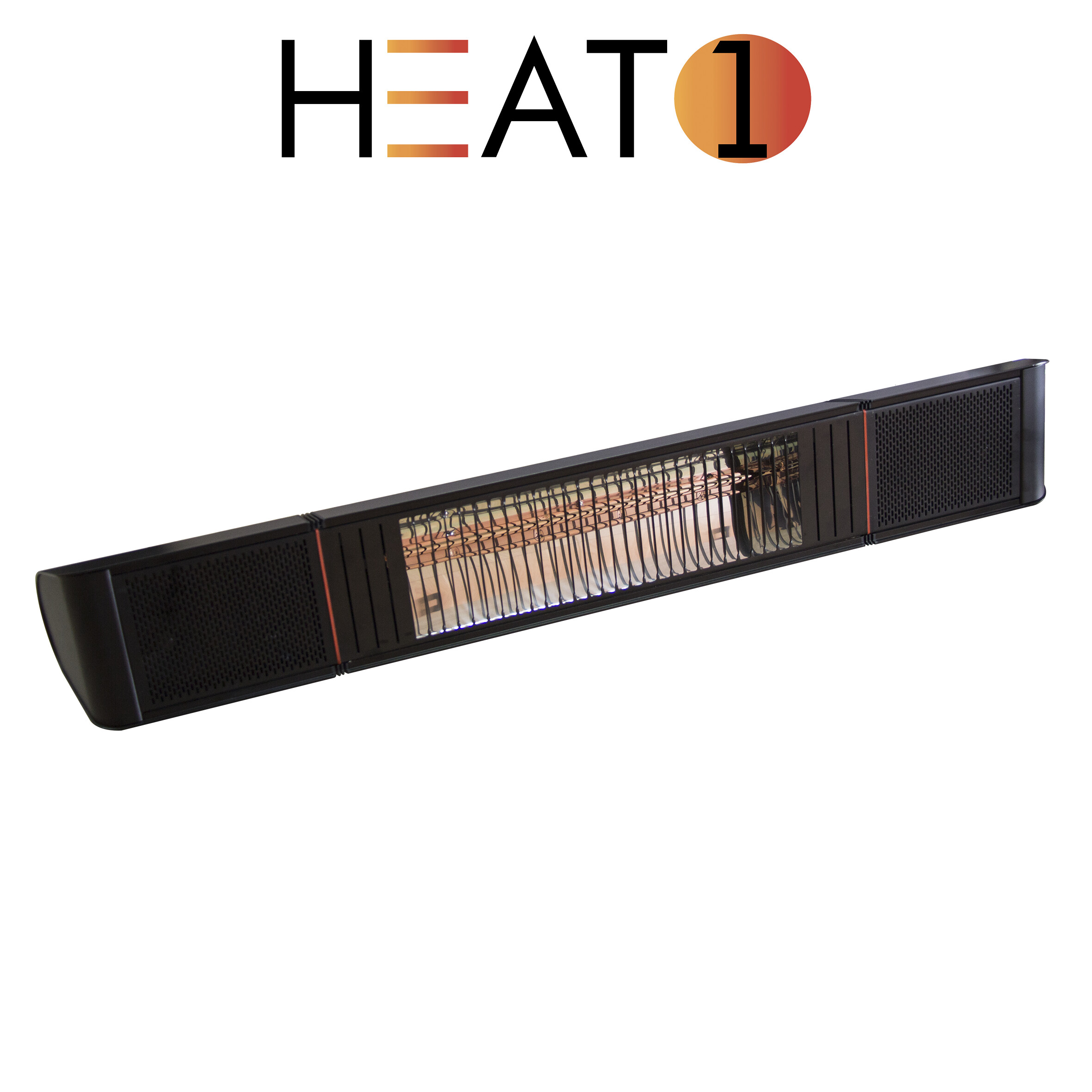 Terrassevarmer ECO pro-line 2000W, BT APP og højtalere HEAT1, sort
