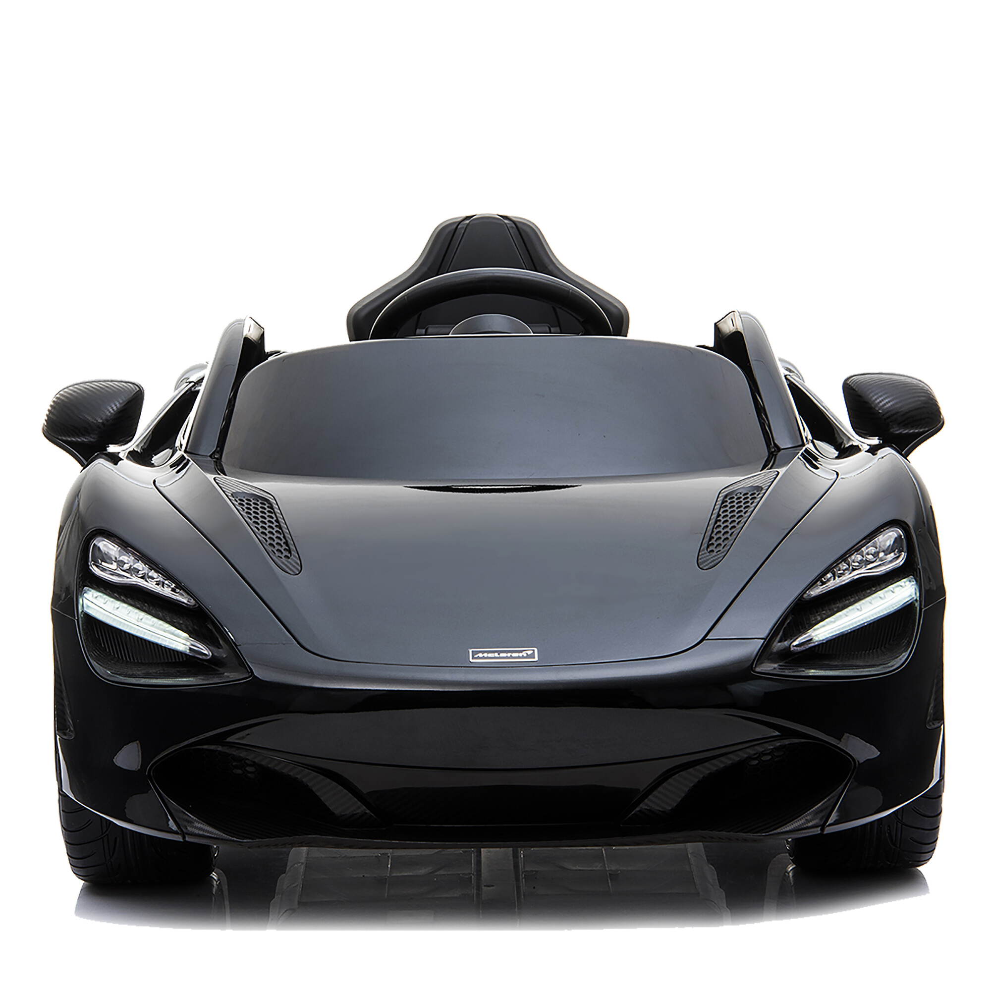 Elbil McLaren 720S 12V, med EVA-hjul og lædersæde, sort NORDIC PLAY