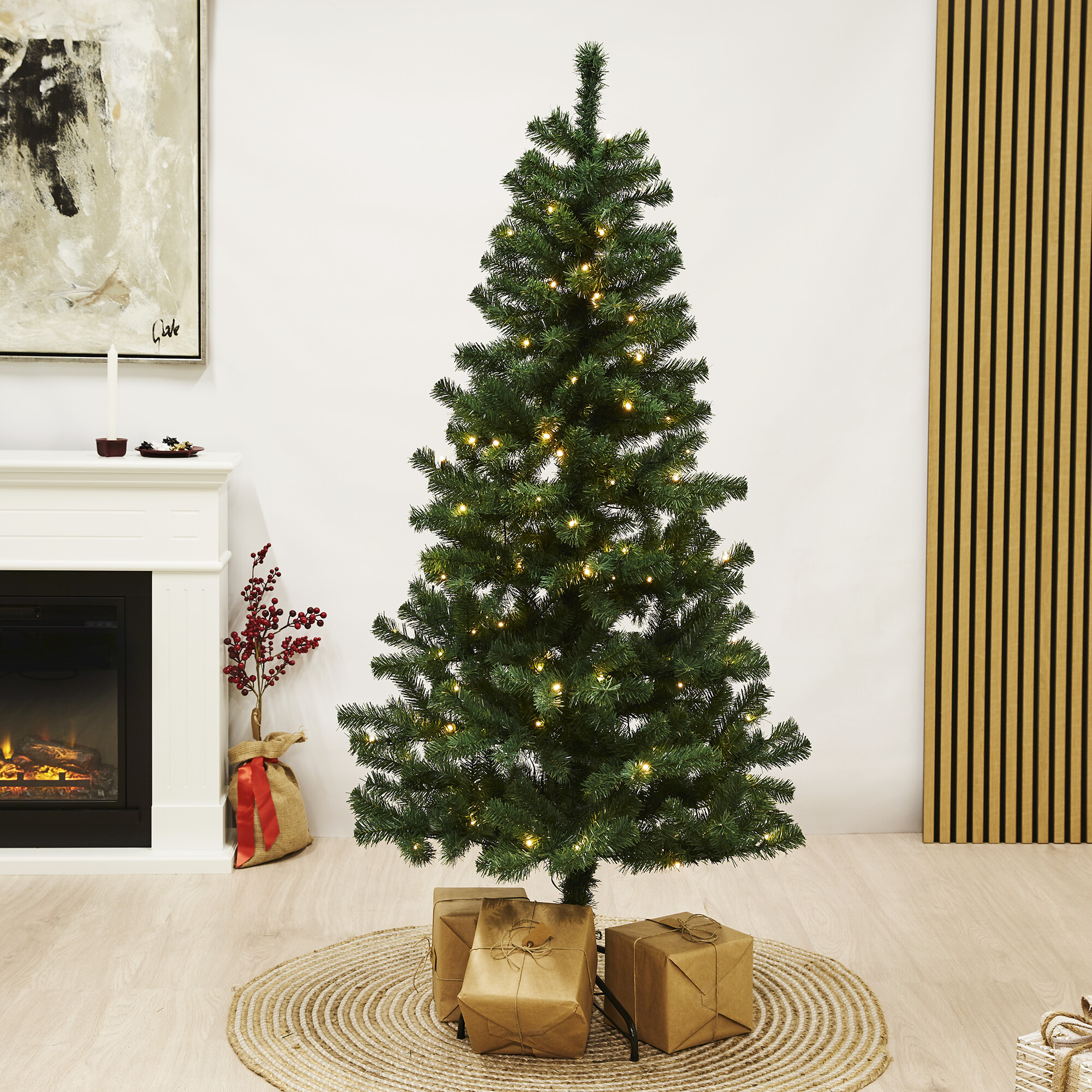 Christmas tree artificial PVC “ALEX”, class B, 170X90 cm with LED NORDIC WINTER