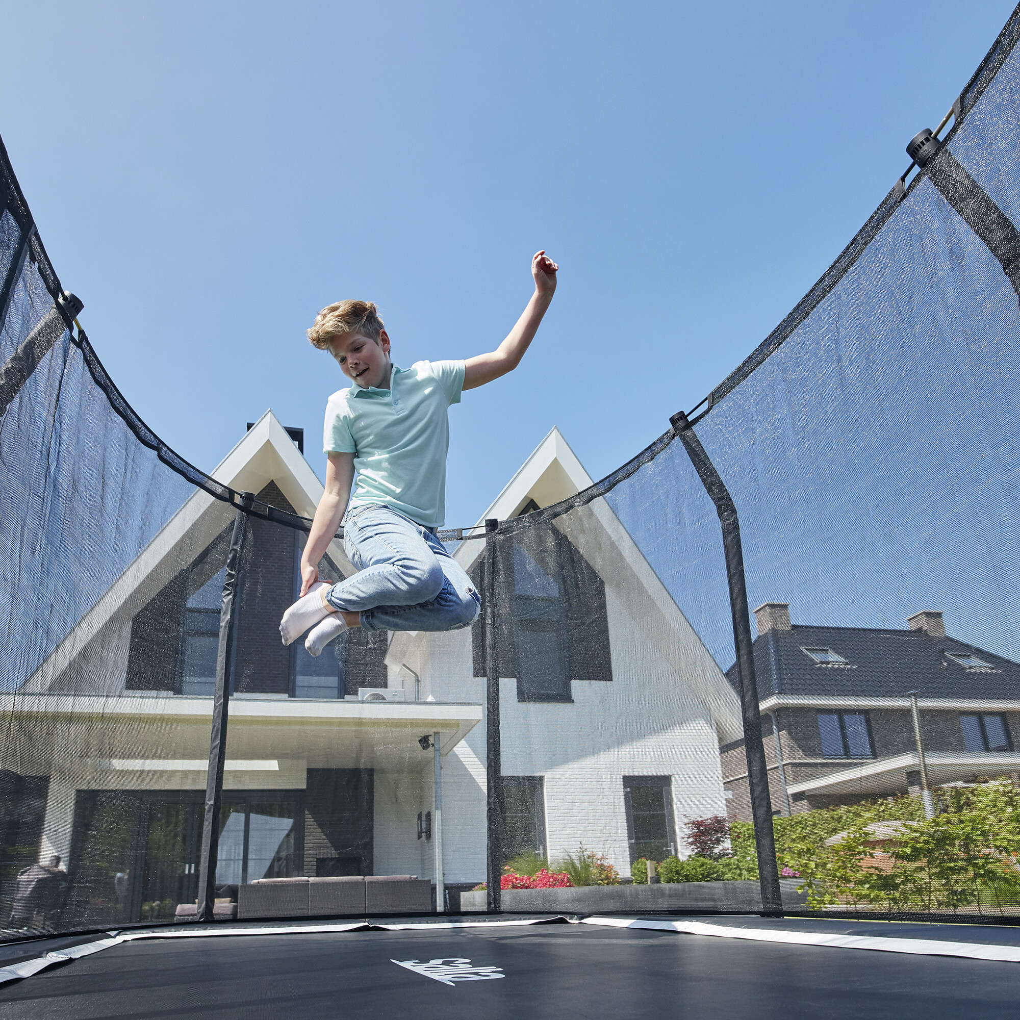 Trampolin Premium Ground inkl. sikkerhedsnet 305 x 214 cm Salta