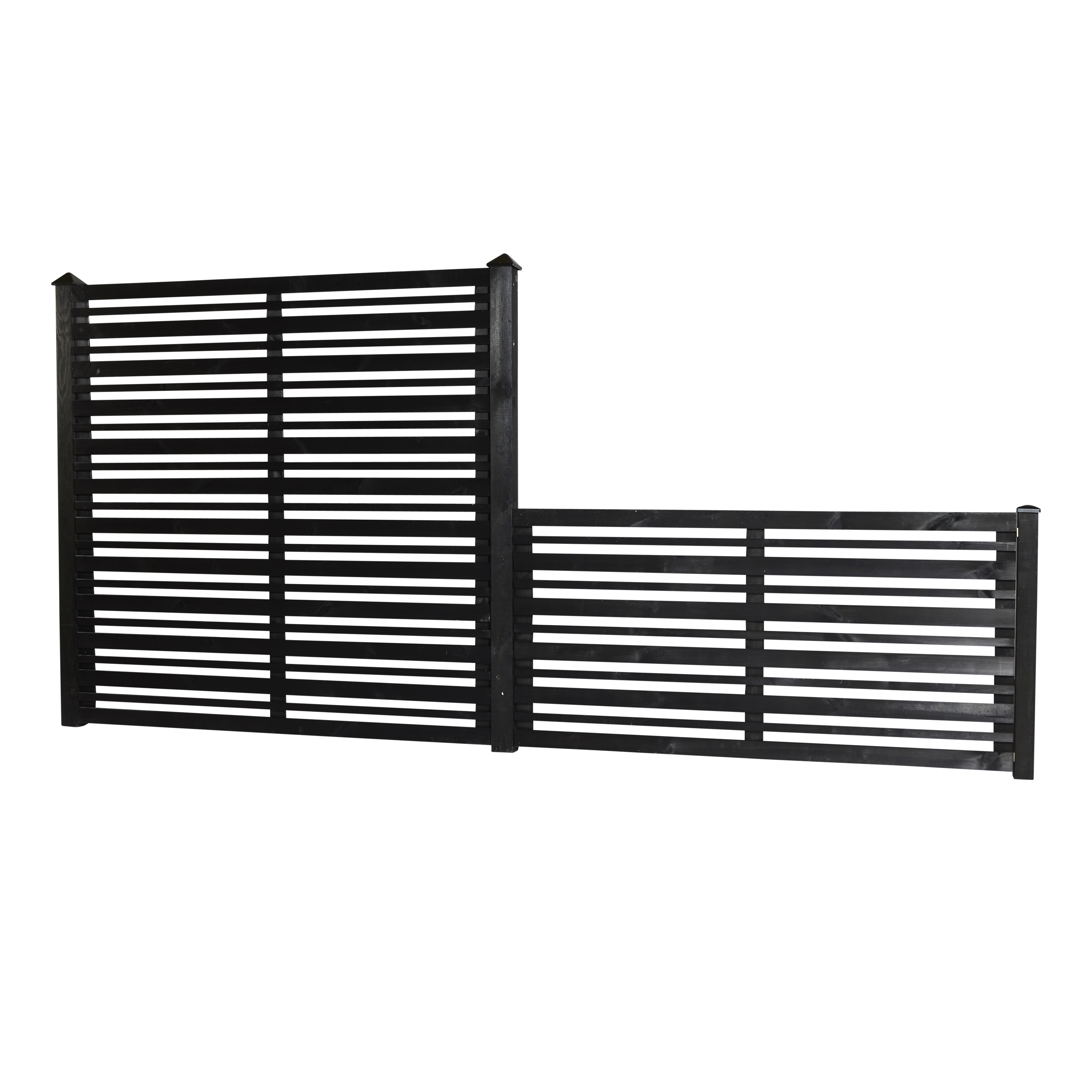 Læhegn 90 x 180 cm, sort grundmalet, NORDIC FENCE, SENSE