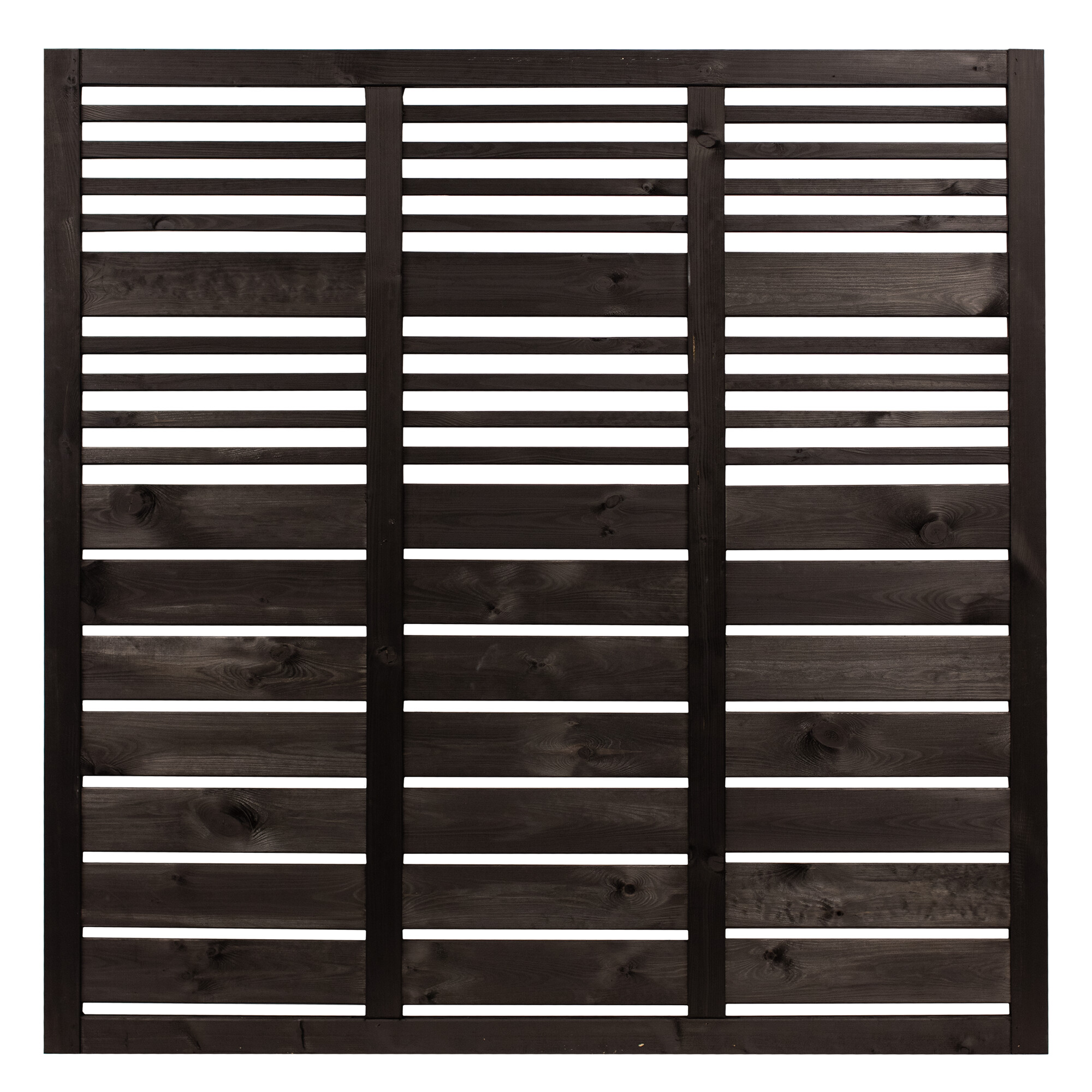 Læhegn, 180 x 180 cm, sort grundmalet, NORDIC FENCE, LINEAR
