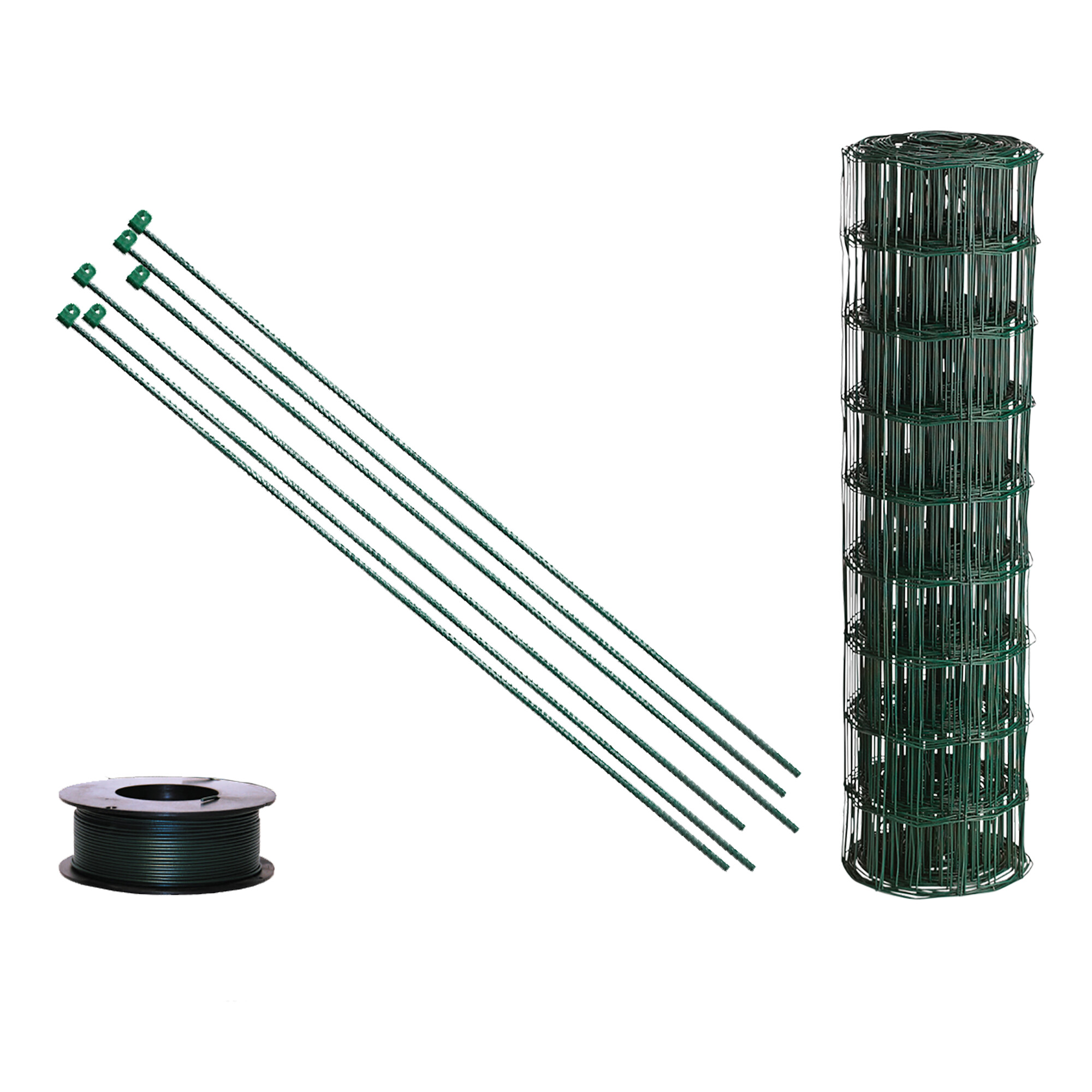 Puutarha-aita, paketti: 90 cm,  10 x 10 - 50 metriä, harjaterästolpilla, vihreä