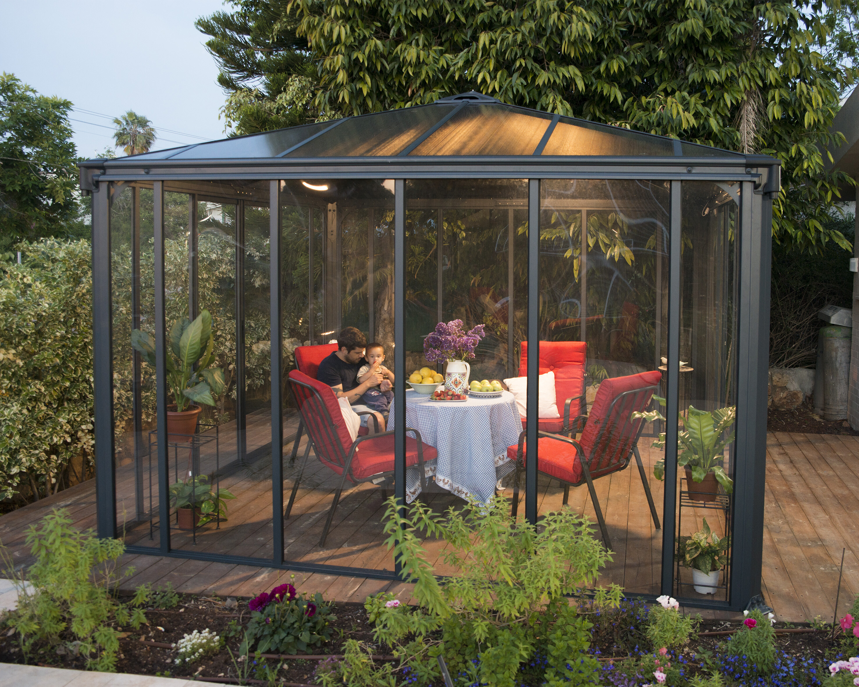 Gazebo closed garden gazebo Ledro 3600, anthracit grey Palram - Canopia