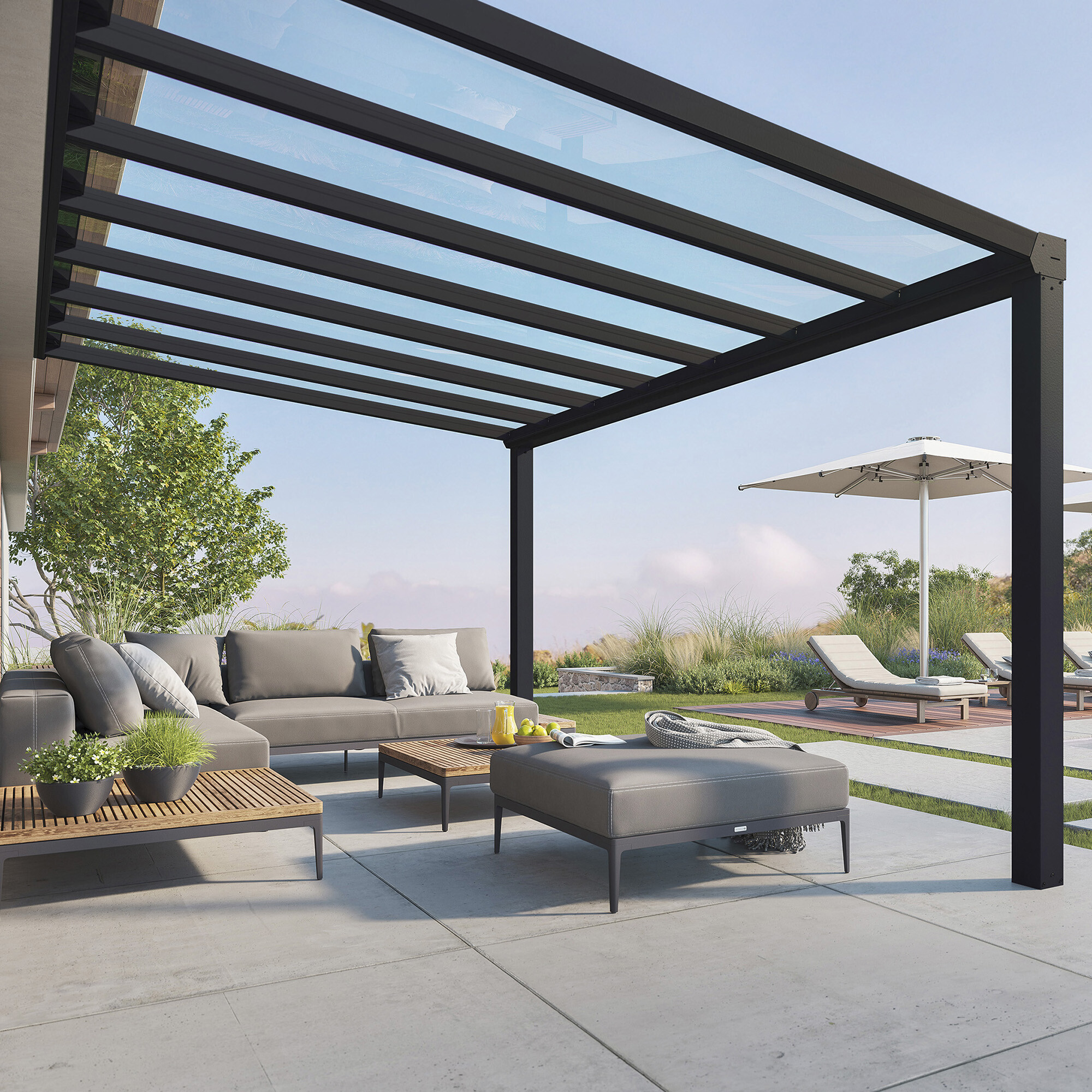 Patio cover Stockholm 3.4 x 5.2 m, anthracite Palram - Canopia
