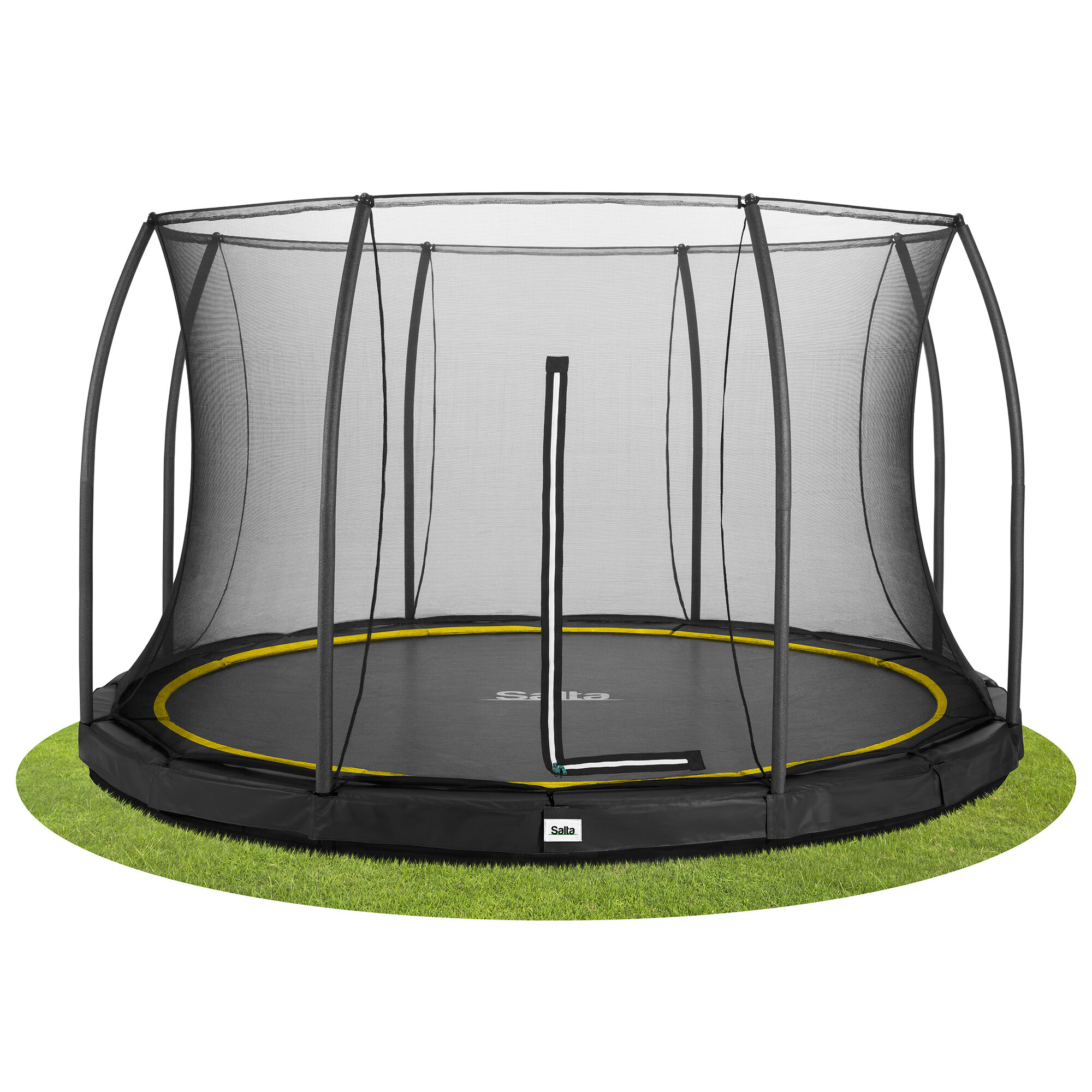 Trampolin Comfort Edition Ground Ø427 cm, sort inkl. sikkerhedsnet Salta