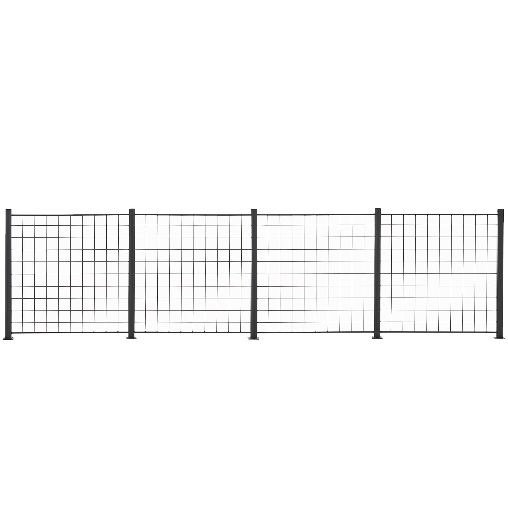 4 Fag espalier antracit grå 100 x 100 cm inkl. 5 alu stolper 108 cm