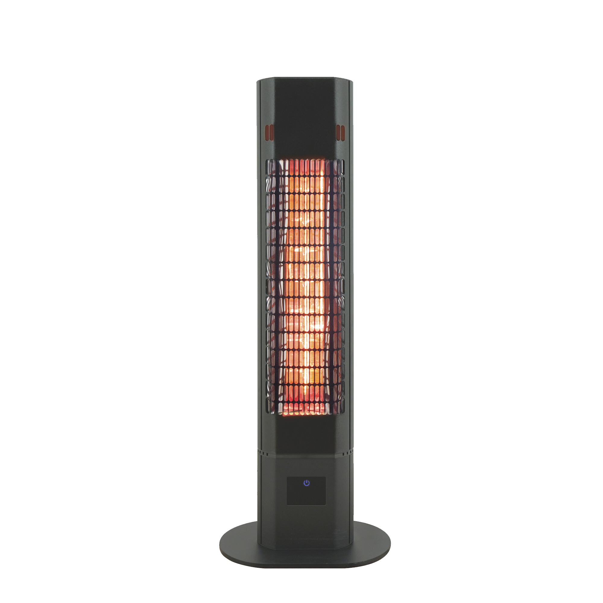 Terrassevarmer 1800W gulvmodel, remote, soft touch, HORTUS, sort