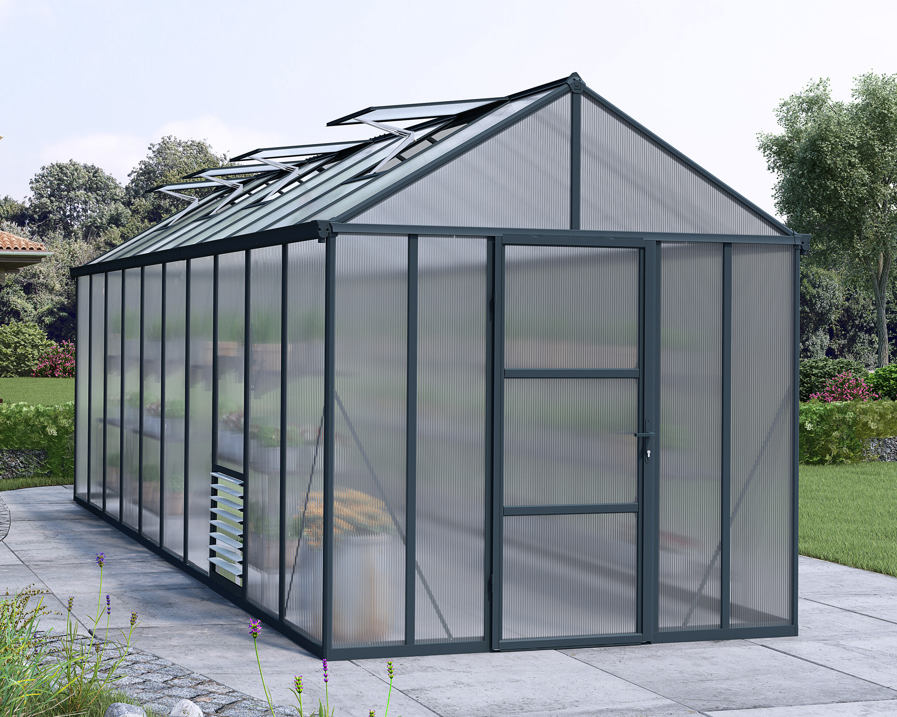 Drivhus Glory 15,3 m2 grå Palram - Canopia