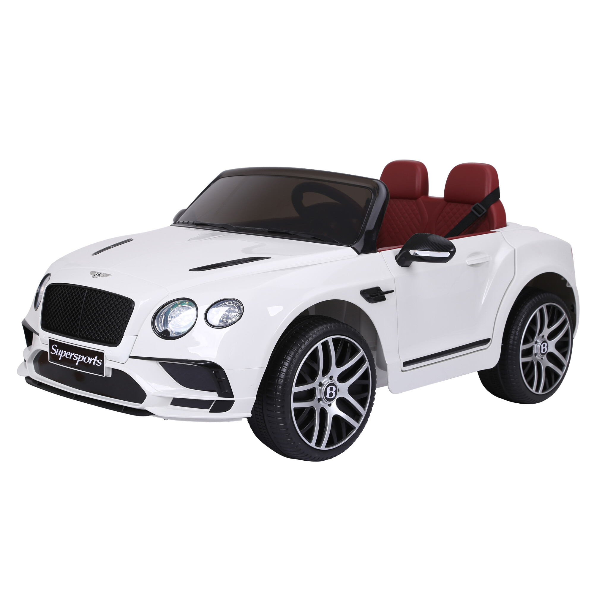 Electric car Bentley 2 persons, 2x6V, white with EVA tyres, NORDIC PLAY