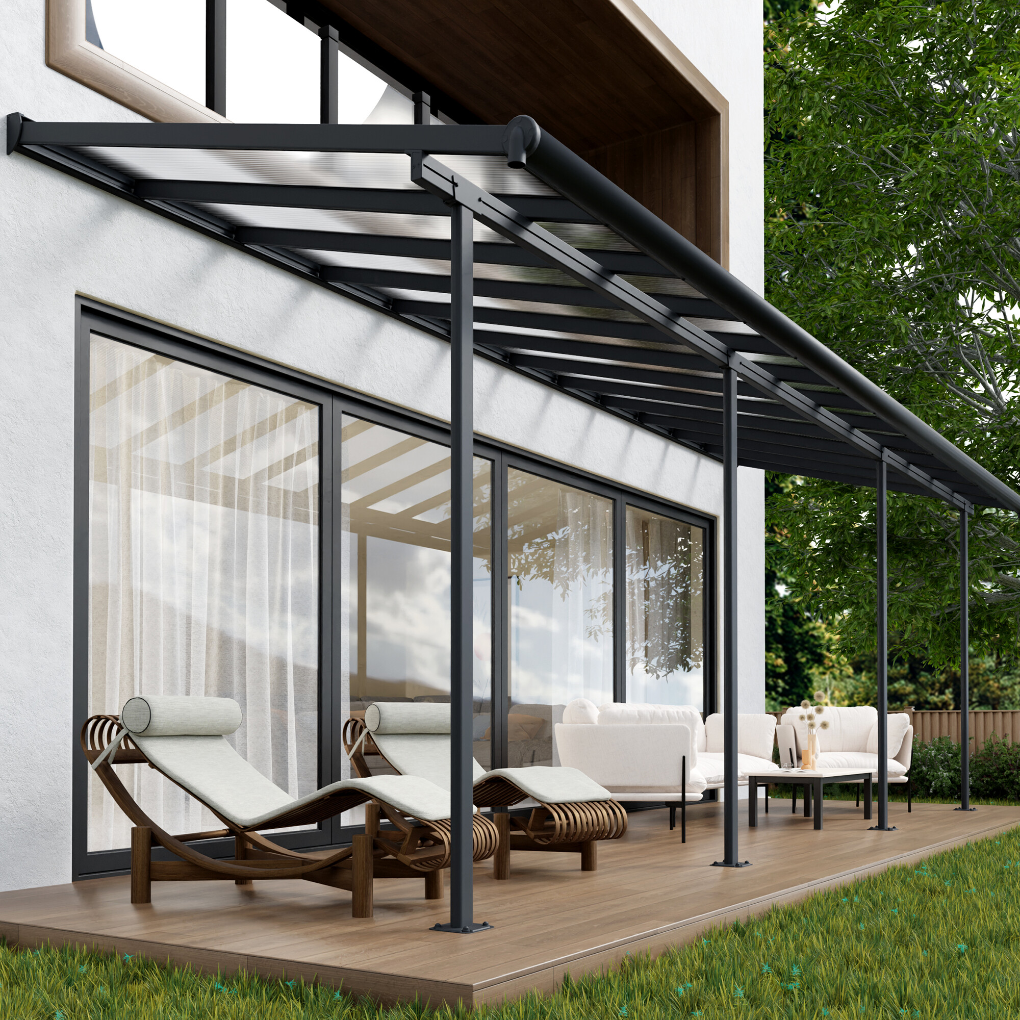 Terrasseoverdækning Sierra 2,3x6,7m (15 m2), antracitgrå Palram - Canopia