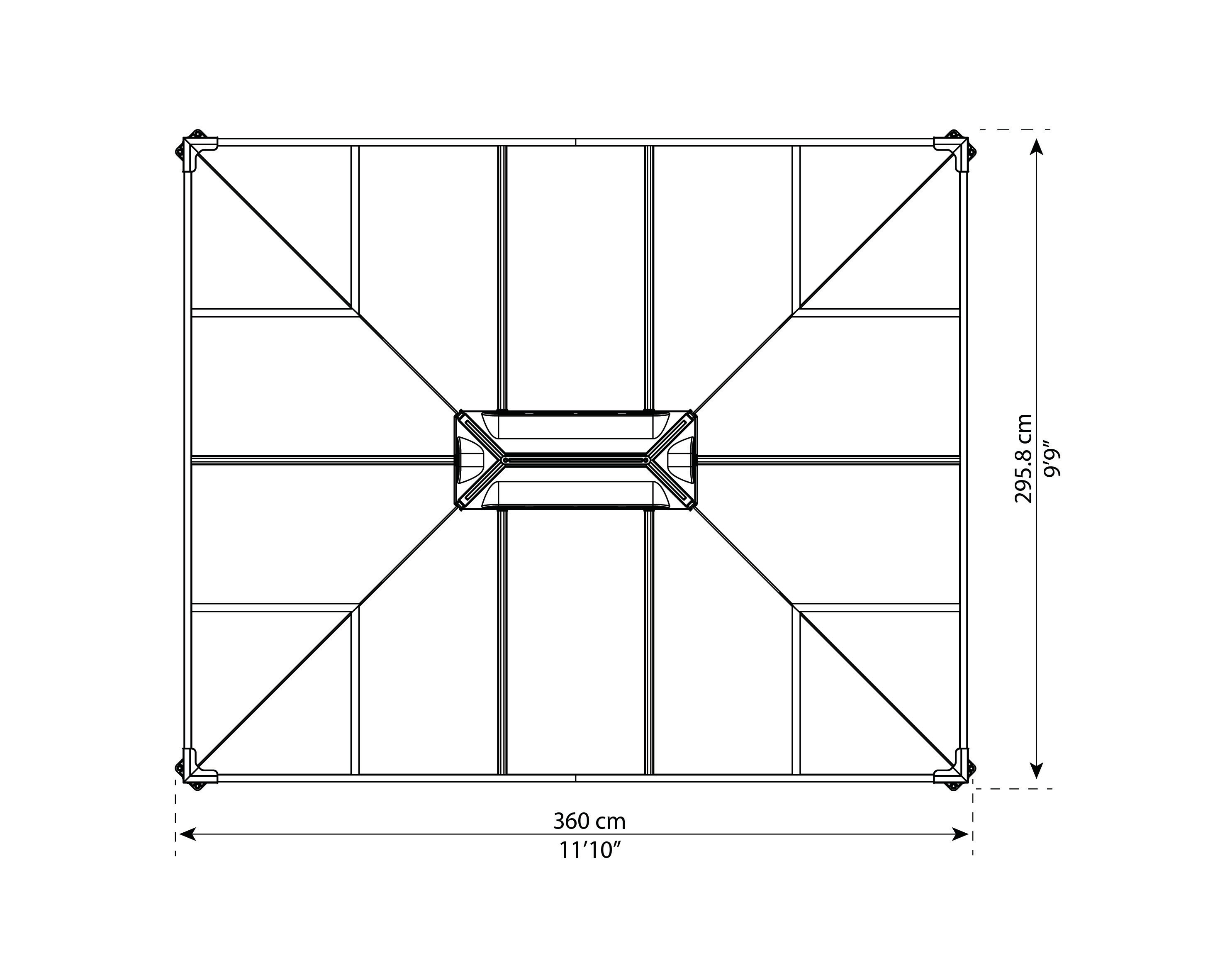 Gazebo Martinique 3600, anthracite Palram - Canopia