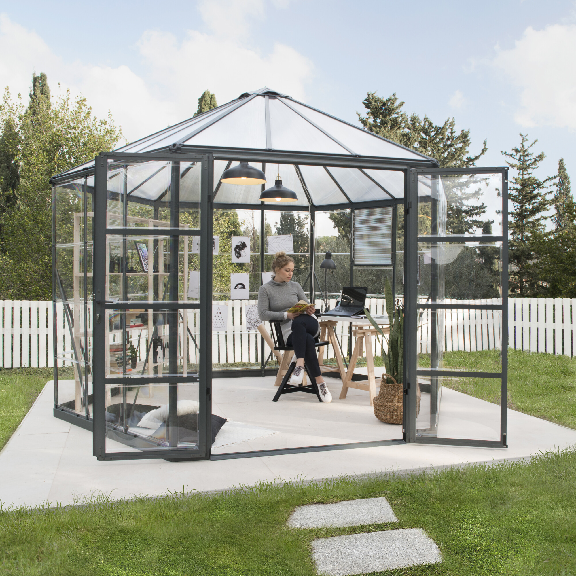 Hexagonal greenhouse Oasis 8,6 m2 Palram - Canopia