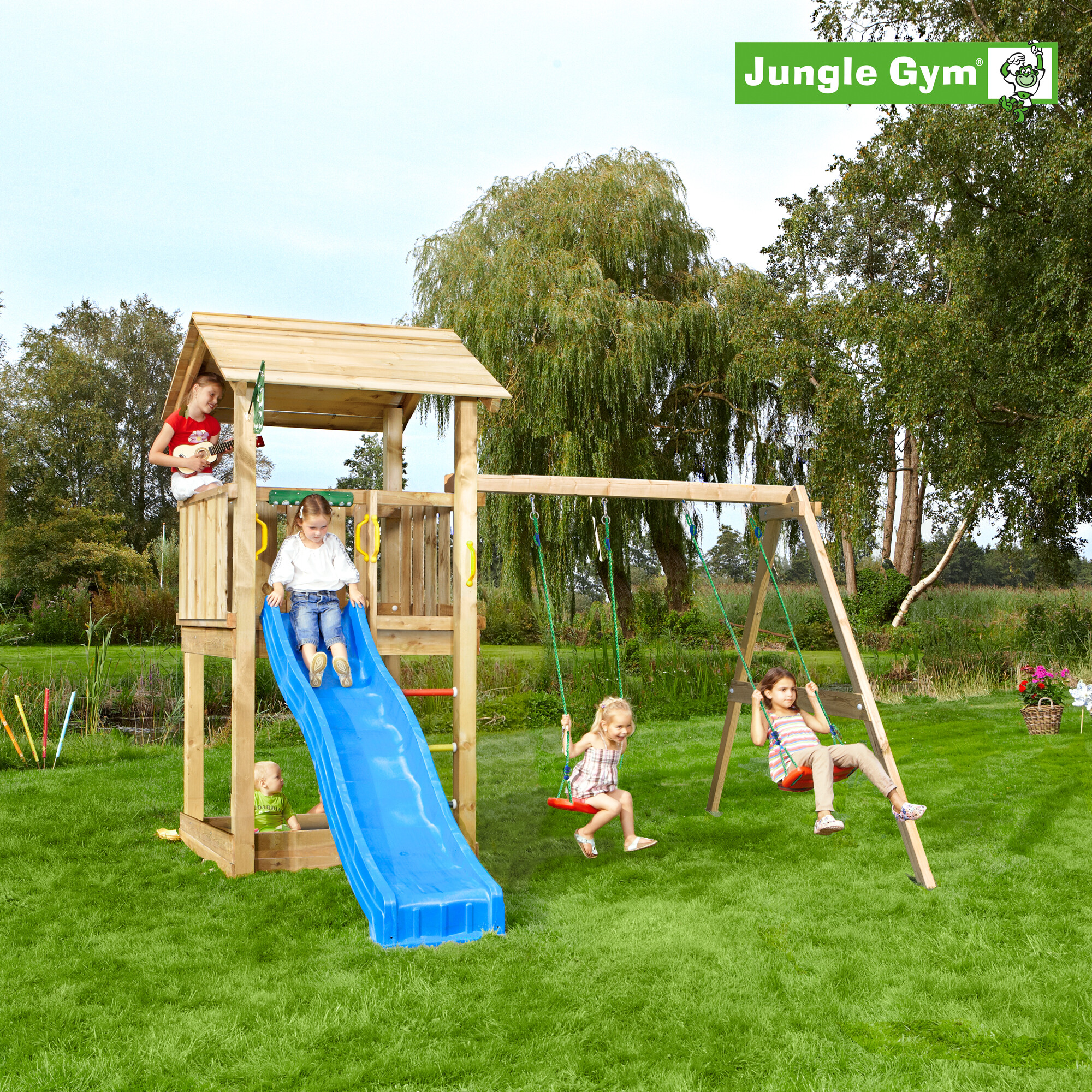 Legetårn Jungle Gym Casa 2.1, m/2-Swing Module 220 ekskl. rutschebane