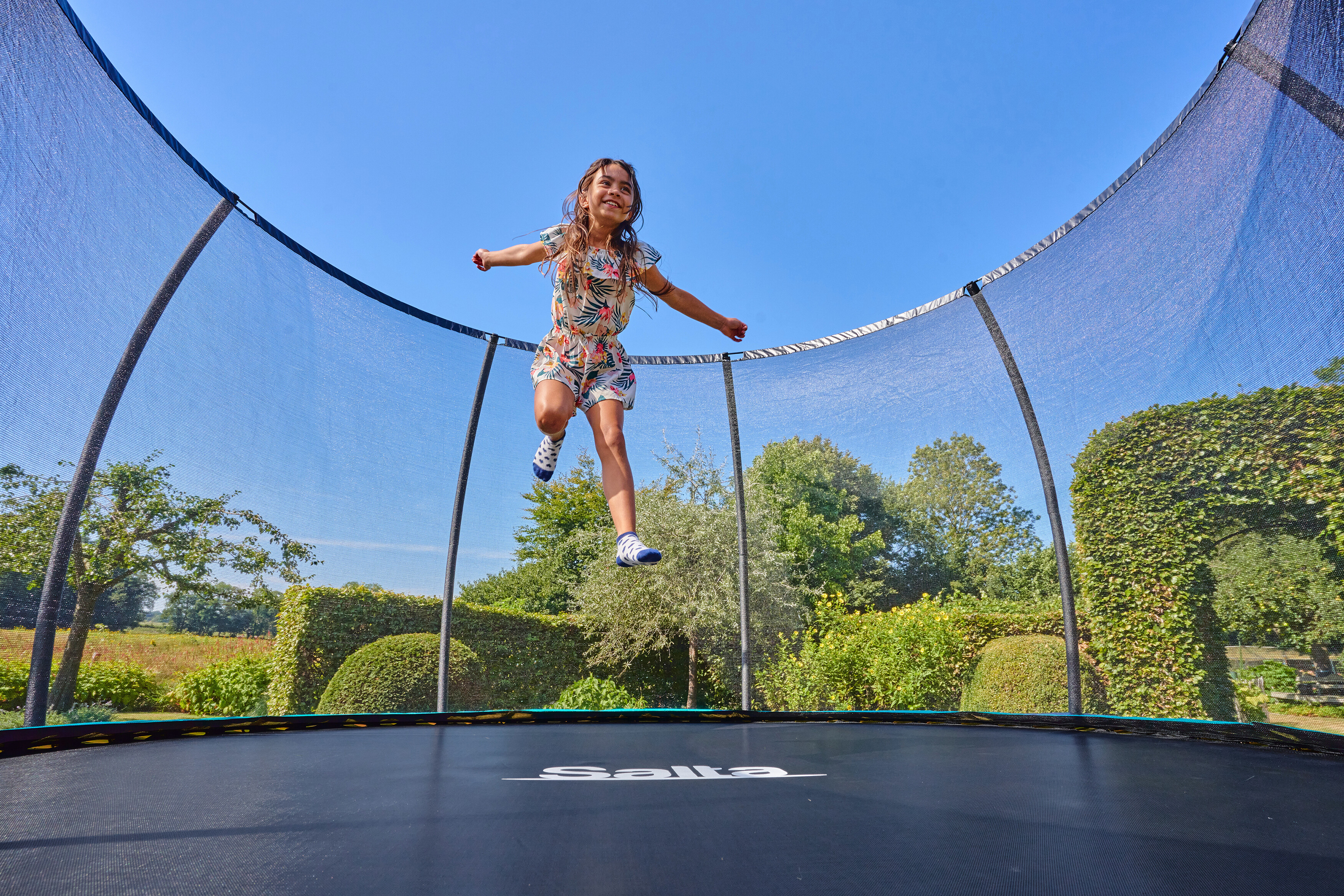 Trampolin Cosmos Ø305 cm, sort inkl. stige og sikkerhedsnet Salta