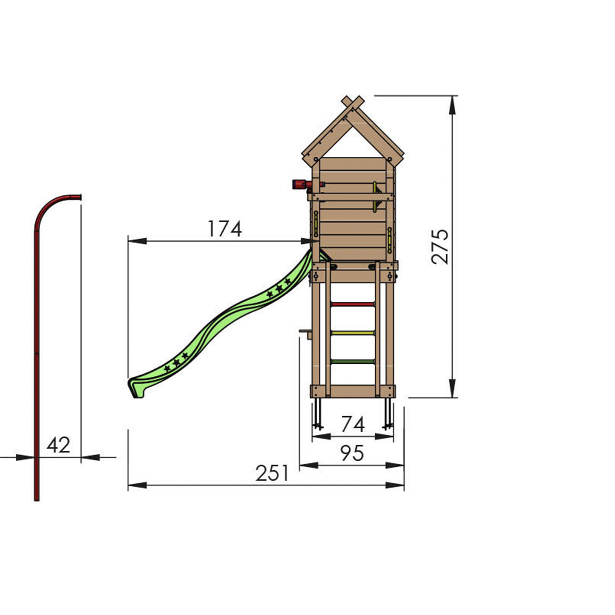 Legetårn Jungle Gym Resort m/blå rutschebane