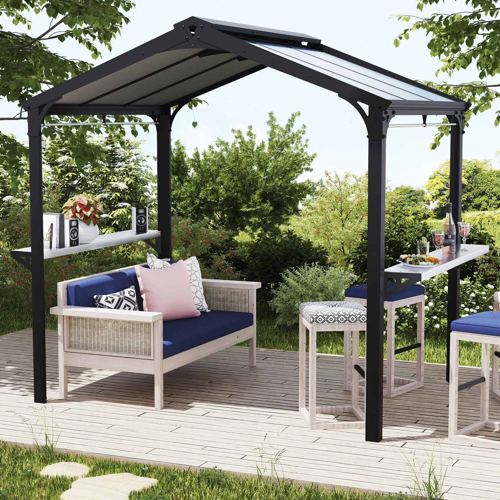 Grillpaviljong BBQ Austin 2400 svart Palram - Canopia