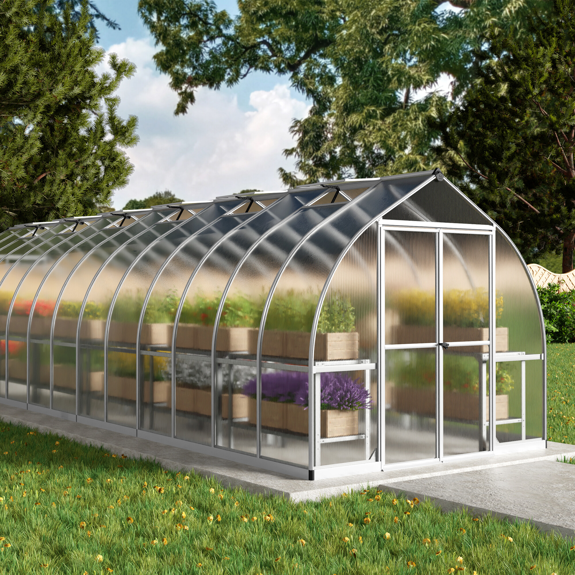 Drivhus Bella 20,6 m2 sølv Palram - Canopia