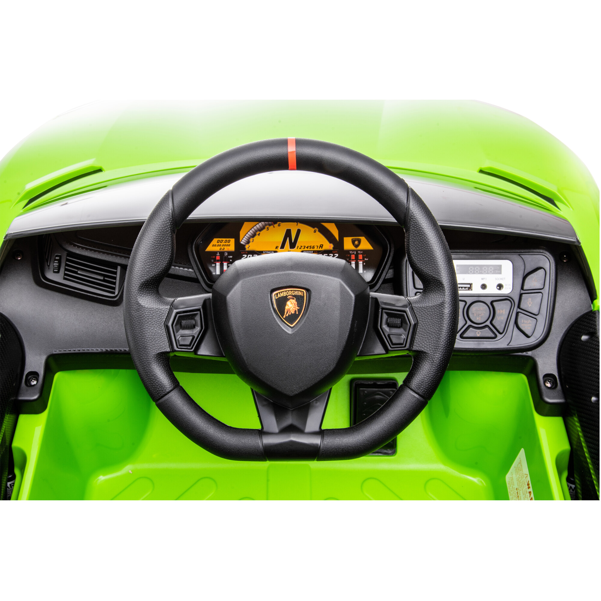 Elbil Lamborghini Aventador, 12V, limegrøn NORDIC PLAY