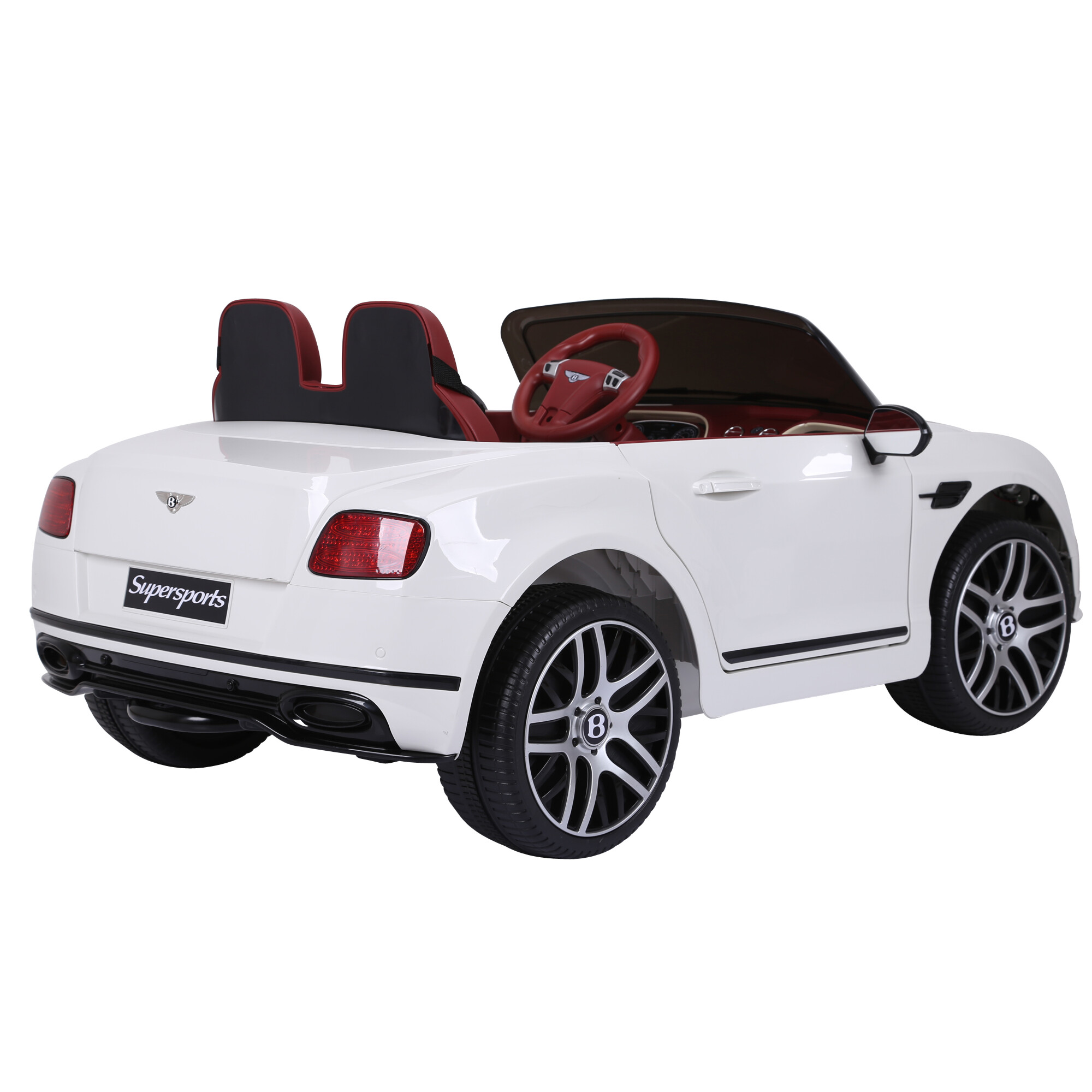 Electric car Bentley 2 persons, 2x6V, white with EVA tyres, NORDIC PLAY