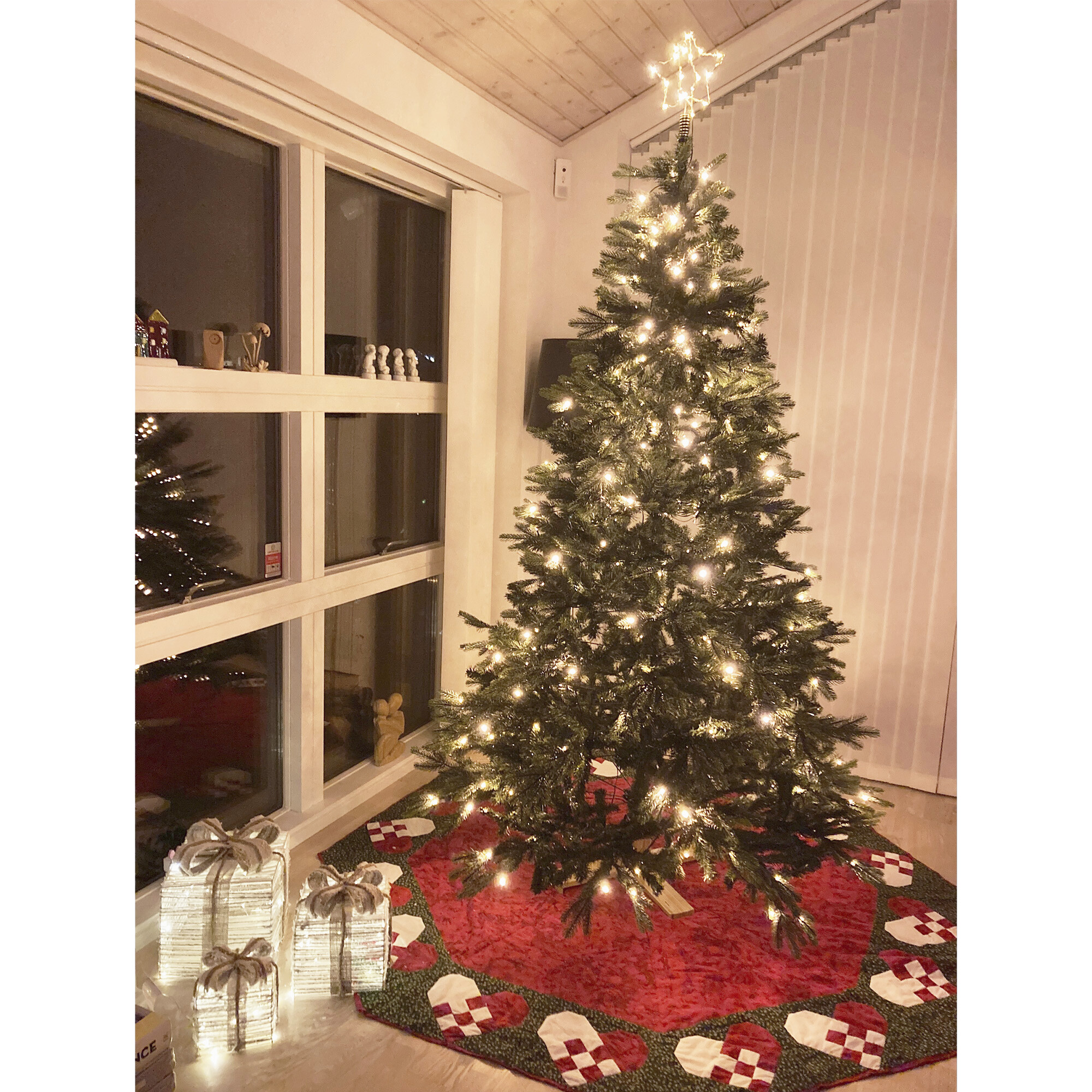 Julklappar med belysning, set med 3 st, natur, 230V NORDIC WINTER