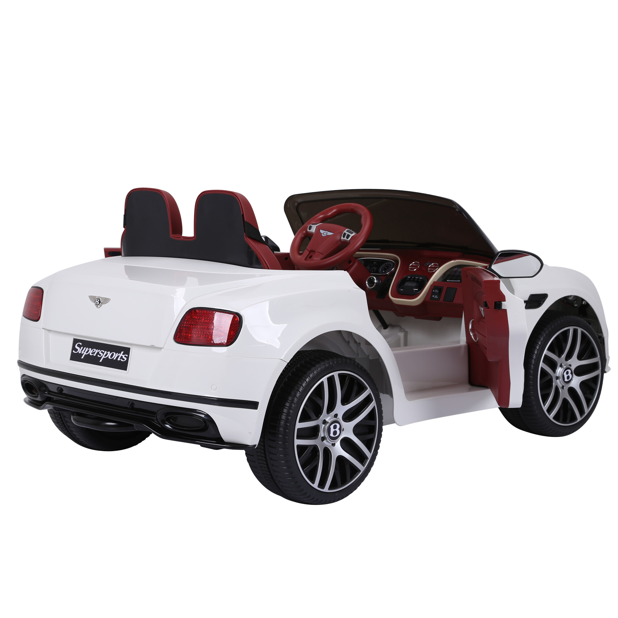 Electric car Bentley 2 persons, 2x6V, white with EVA tyres, NORDIC PLAY
