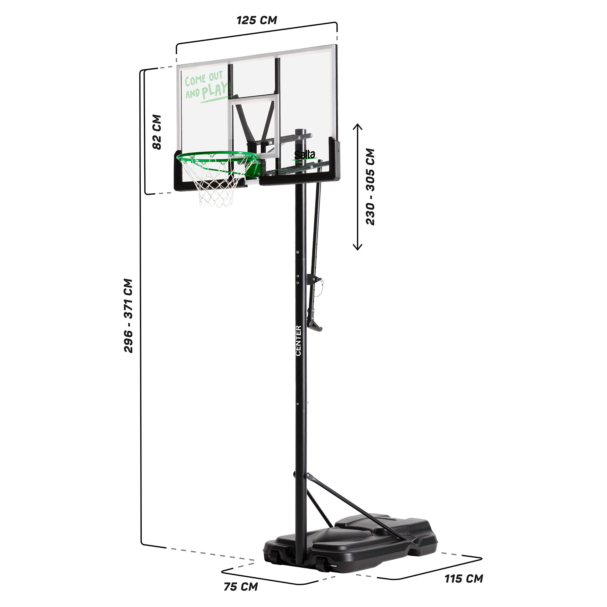 Basketball stand Center Salta 128 x 371 x 210 cm