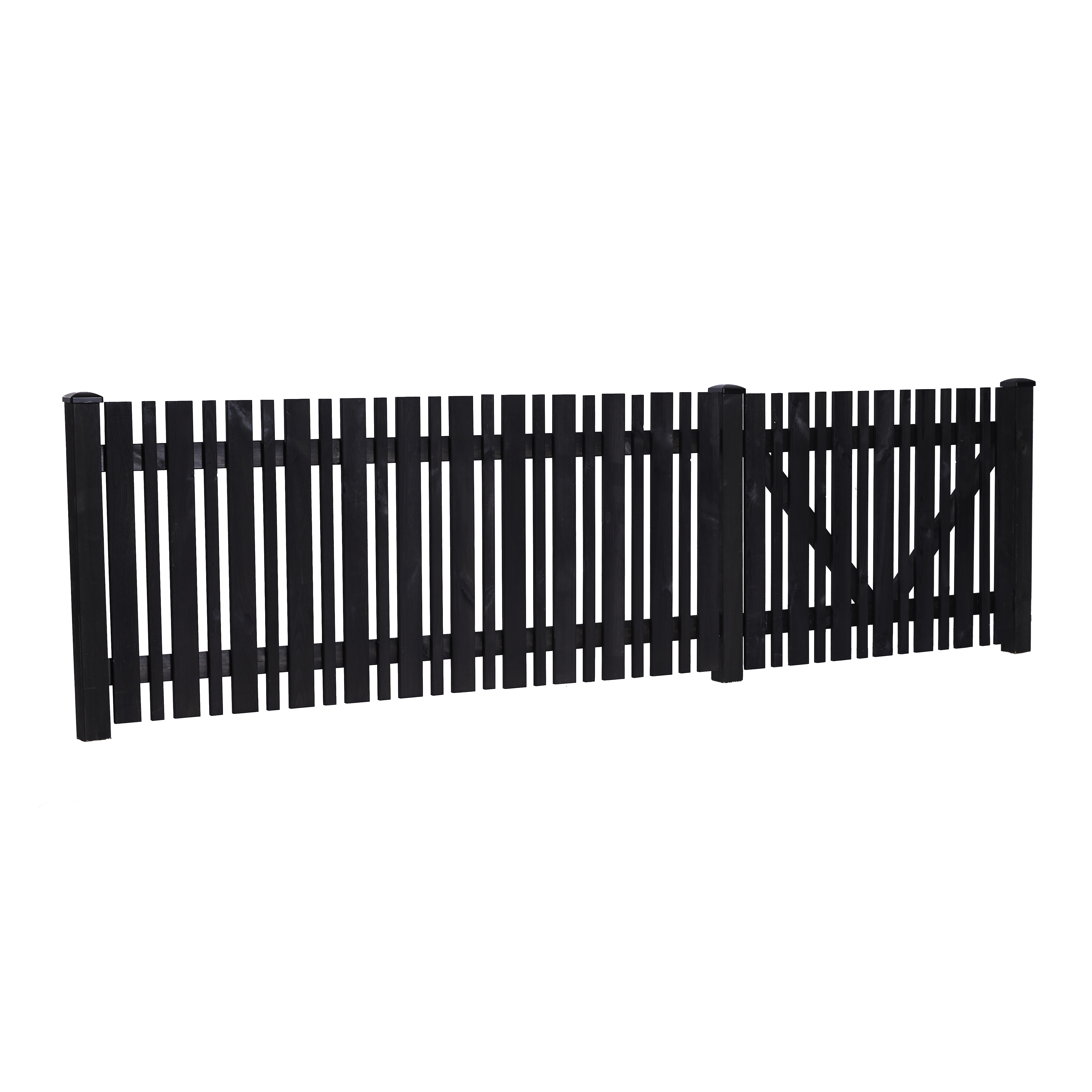 Forhavehegn 180 x 80 cm, grundmalet sort, NORDIC FENCE, SENSE