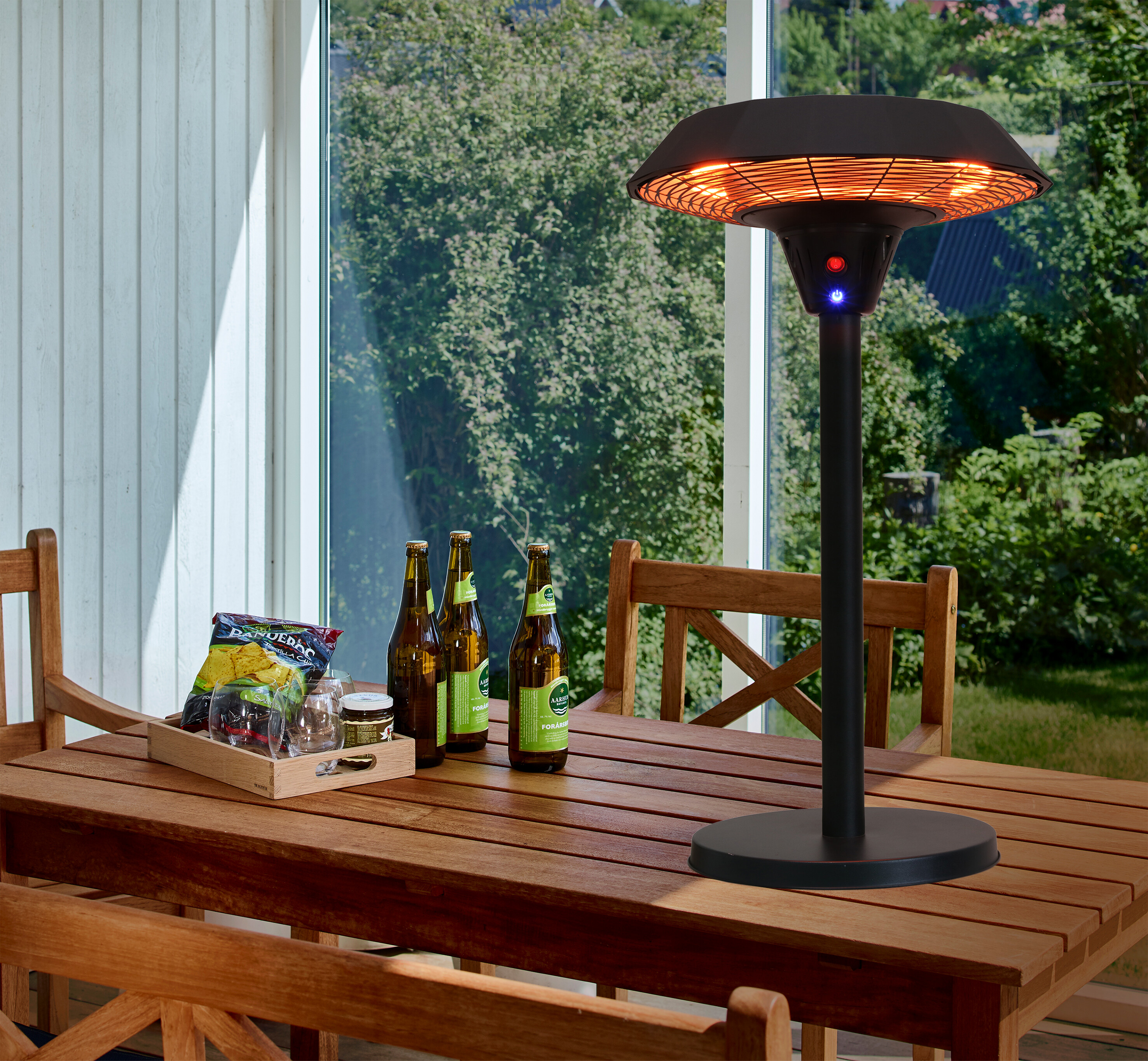 Patio heater UFO table model 2000 W HORTUS, black