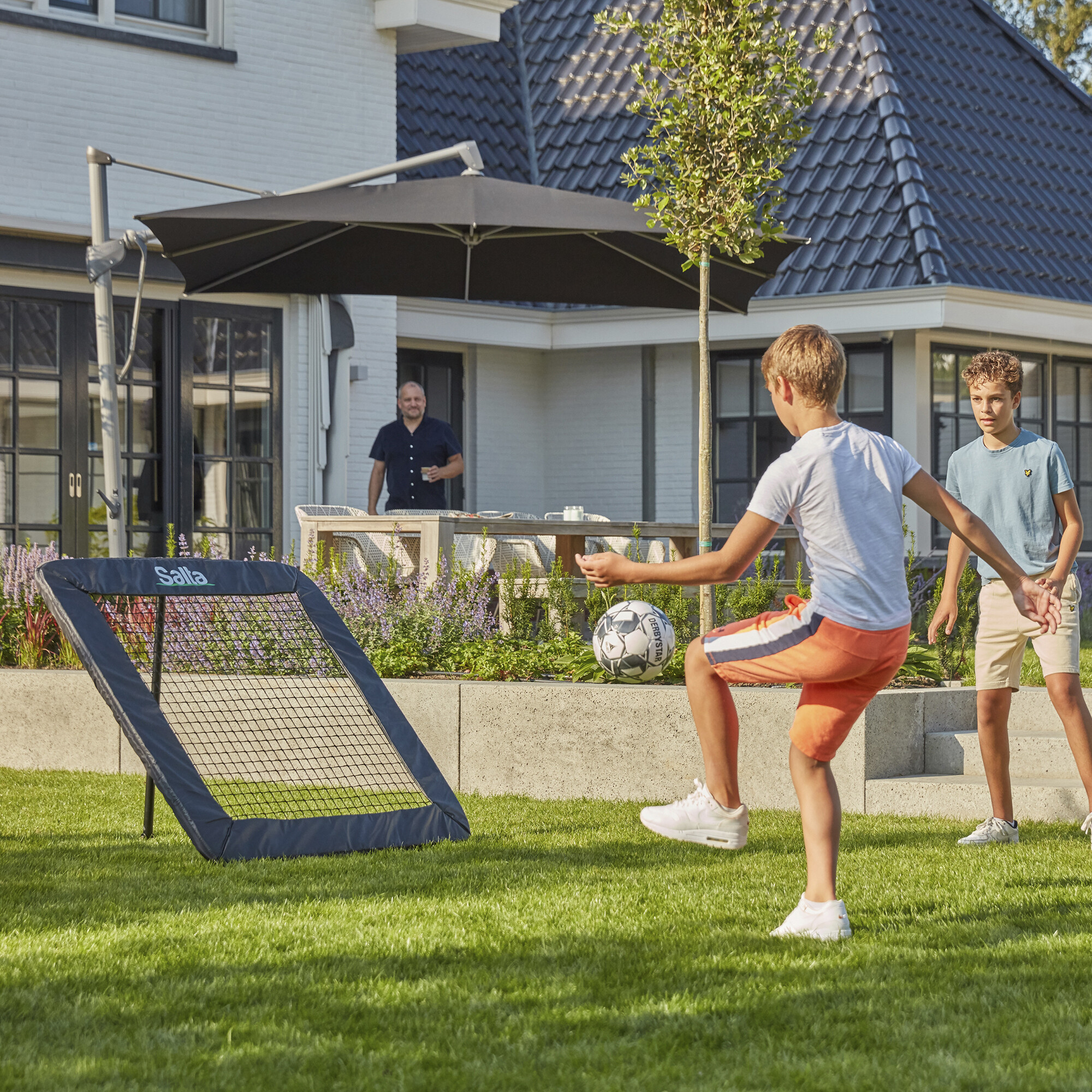 Fotbollsmål Motion rebounder 124 x 124 cm Salta