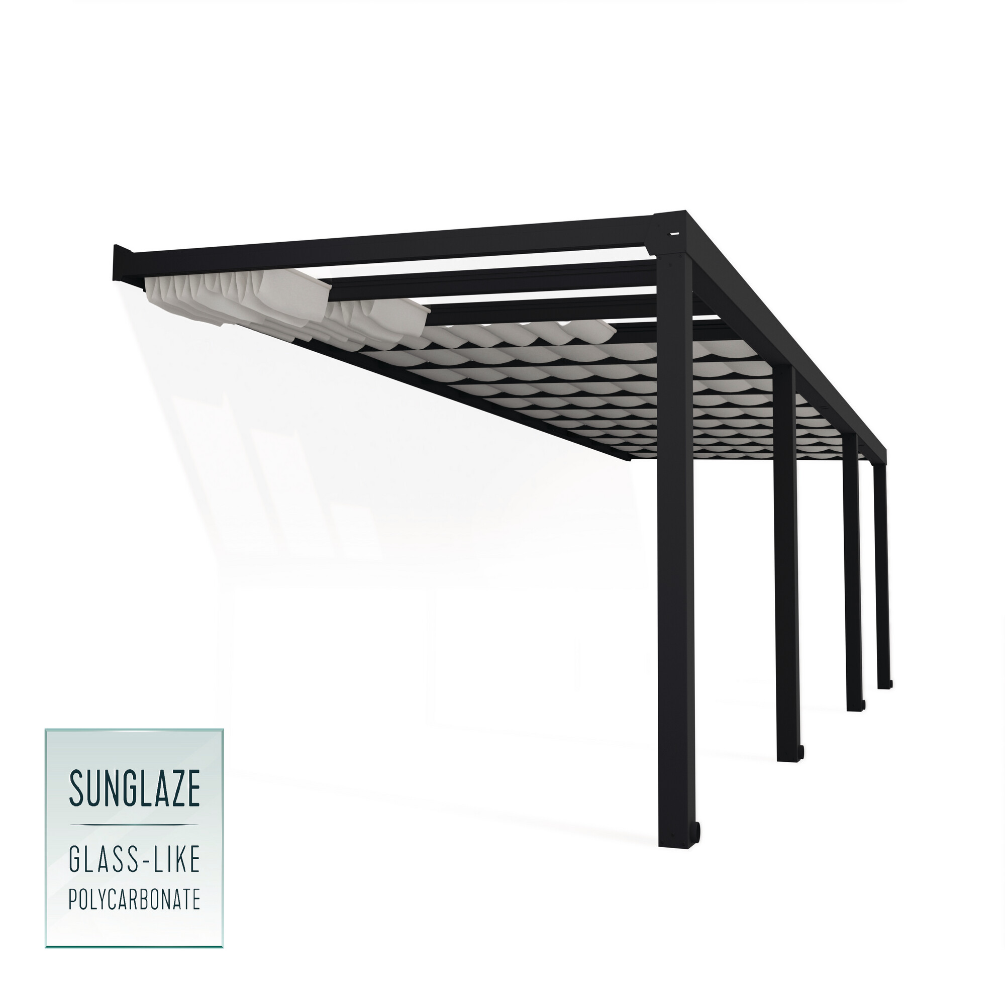 Terassikatos Palram - Canopia Stockholm 3,4 x 9,5m, antrasiitti