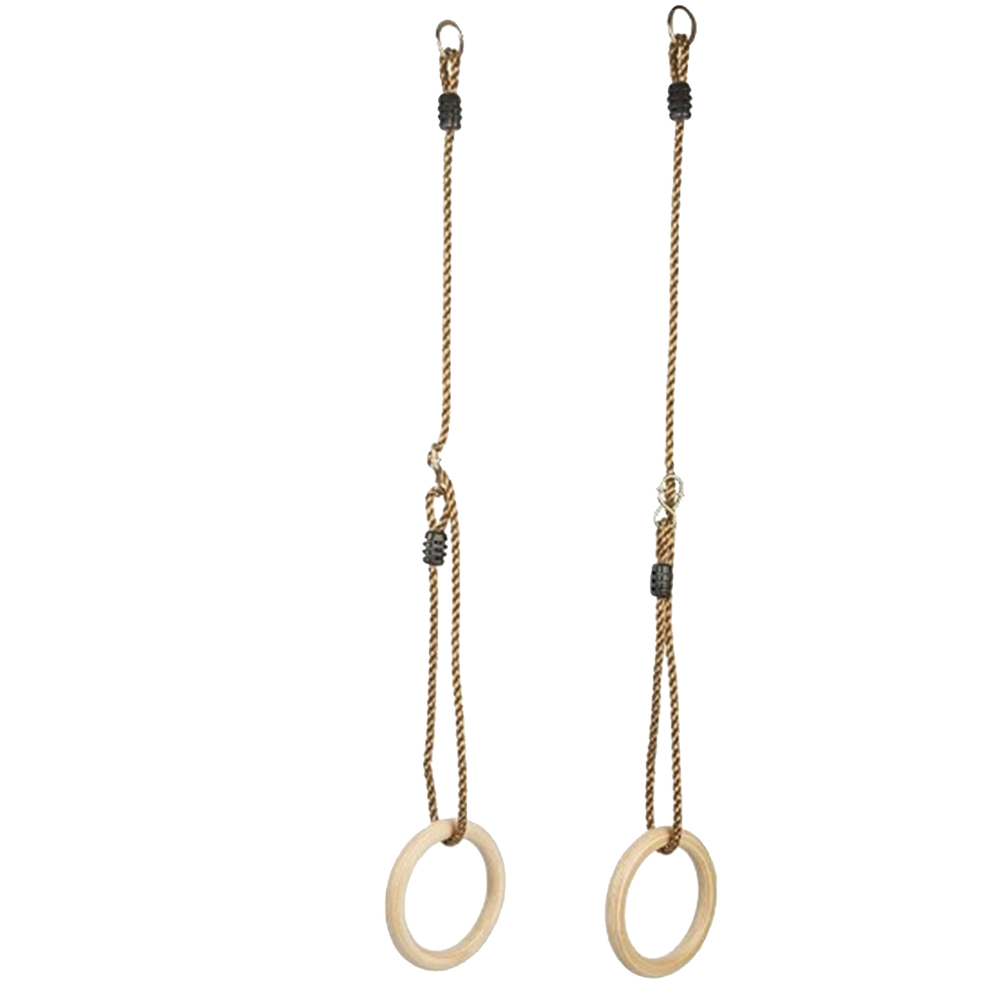 Gymnastikringar Ø15,8 cm i trä m/ justerbart rep NORDIC PLAY