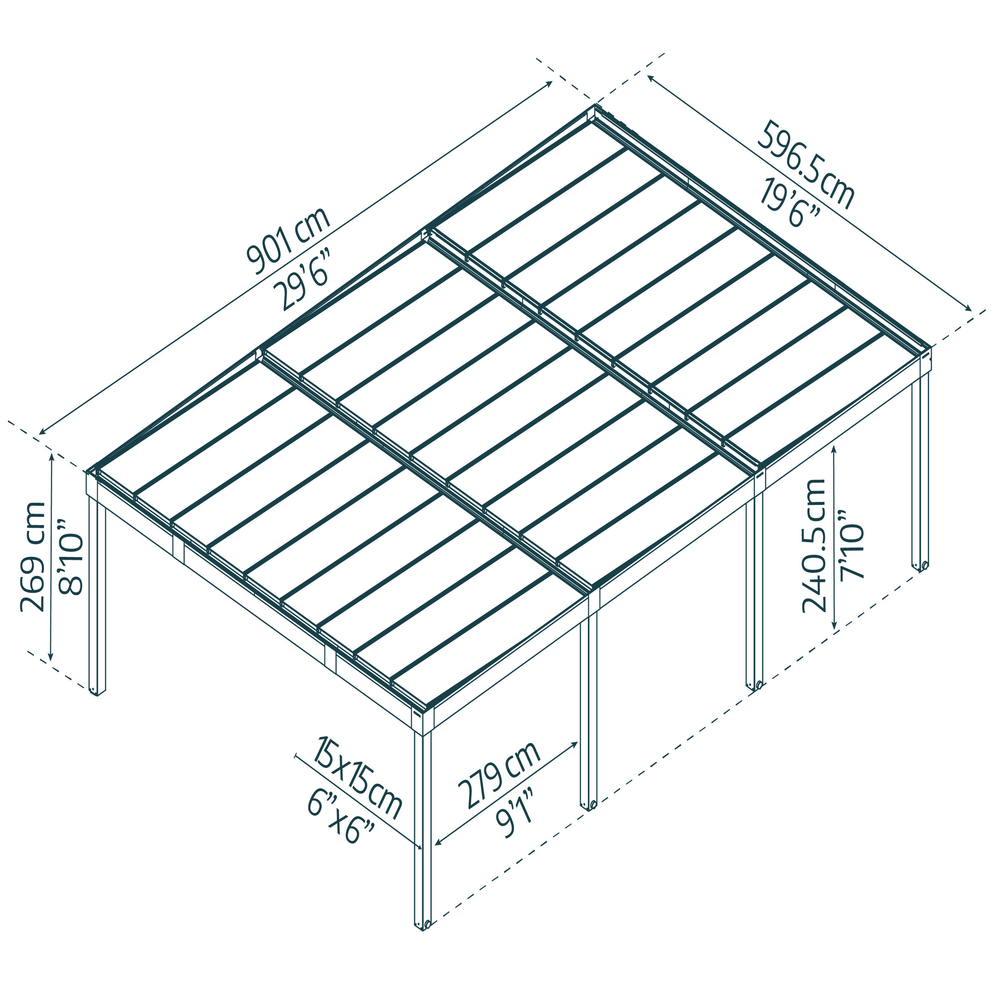 Carport Oslo 596,5 x 901 cm Palram - Canopia