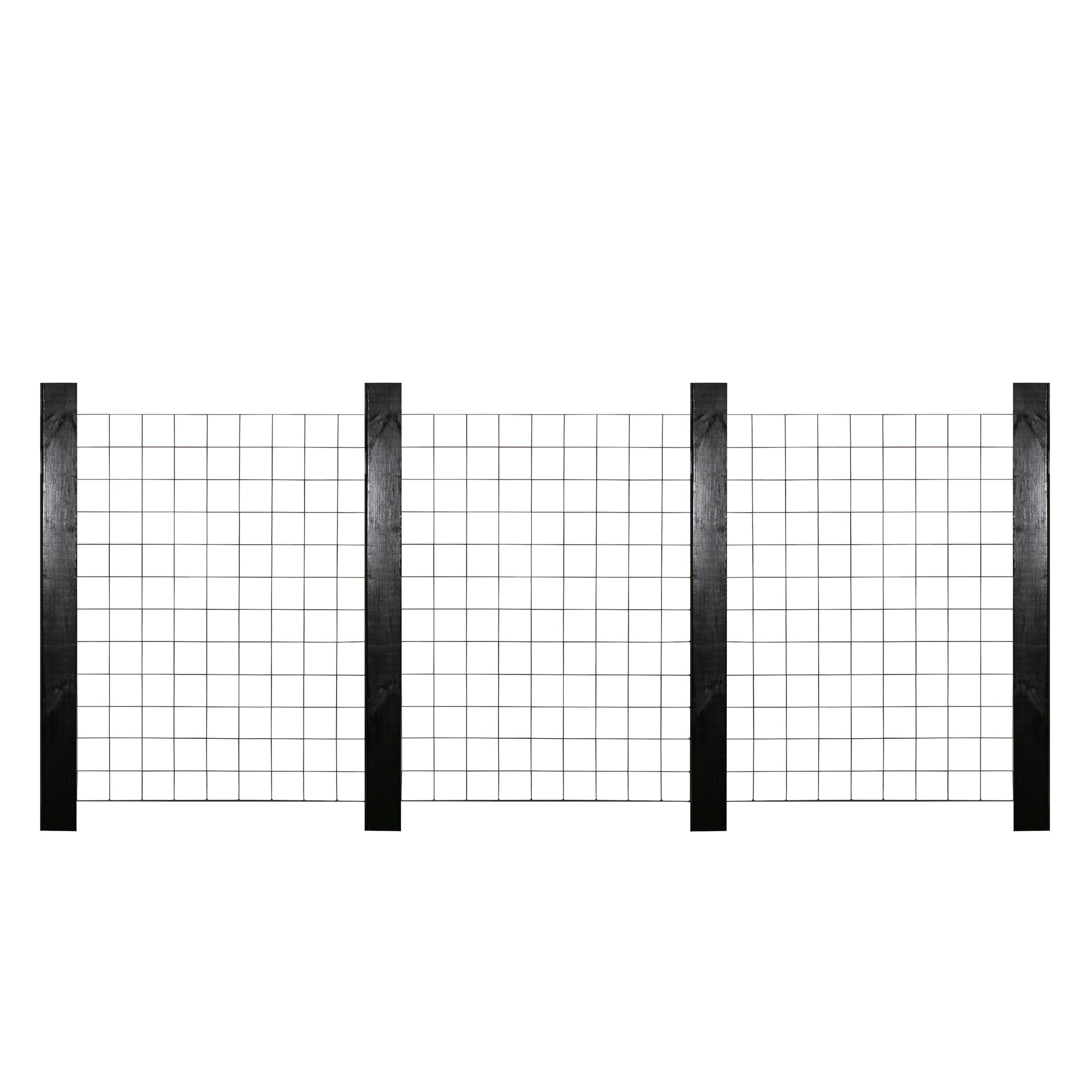 3 fag HORTUS Rio-net espalier galvaniseret 90 x 120 cm inkl. beslag inkl. 4 sortmalet stolper 240 cm