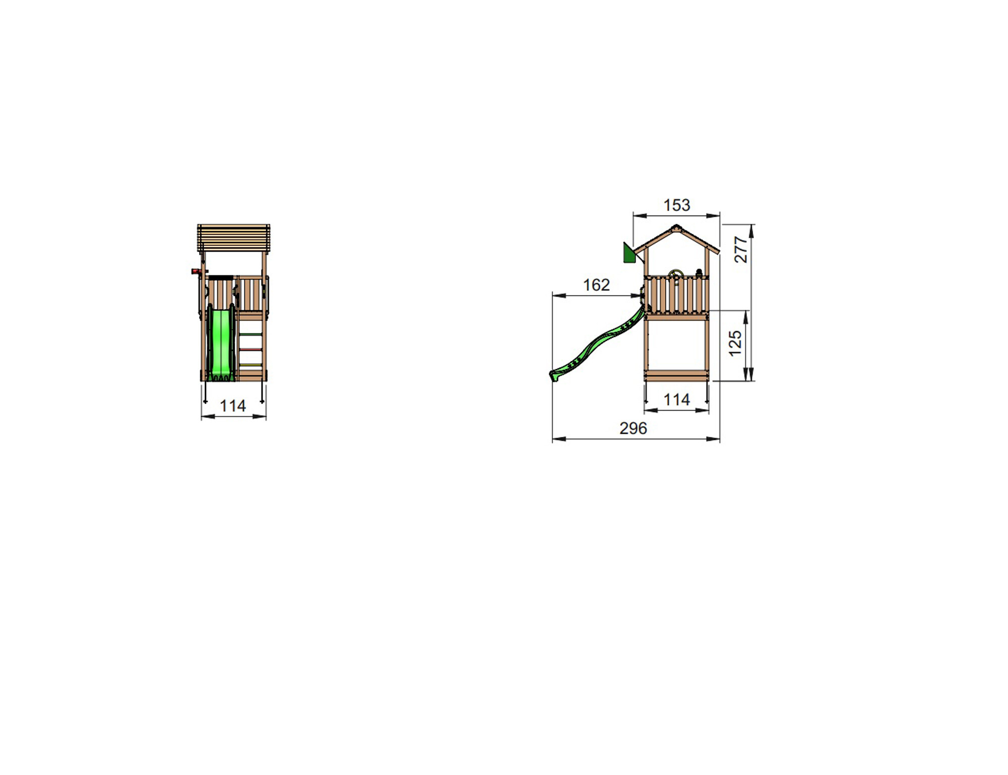 Legetårn Jungle Gym Casa 2.1 ekskl. rutschebane