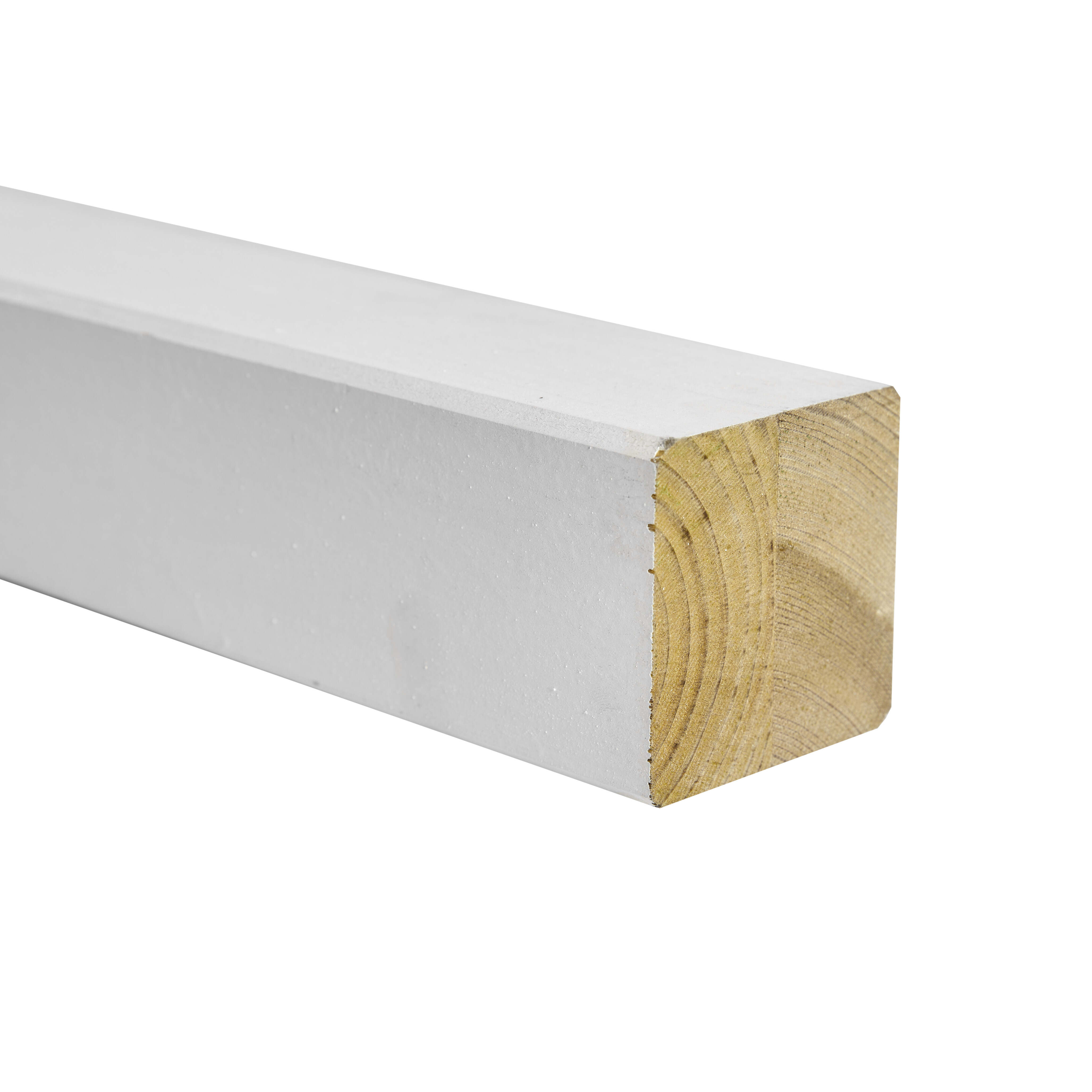 Omlimet stolpe, 68x68x1880 mm, hvid grundmalet, NORDIC FENCE