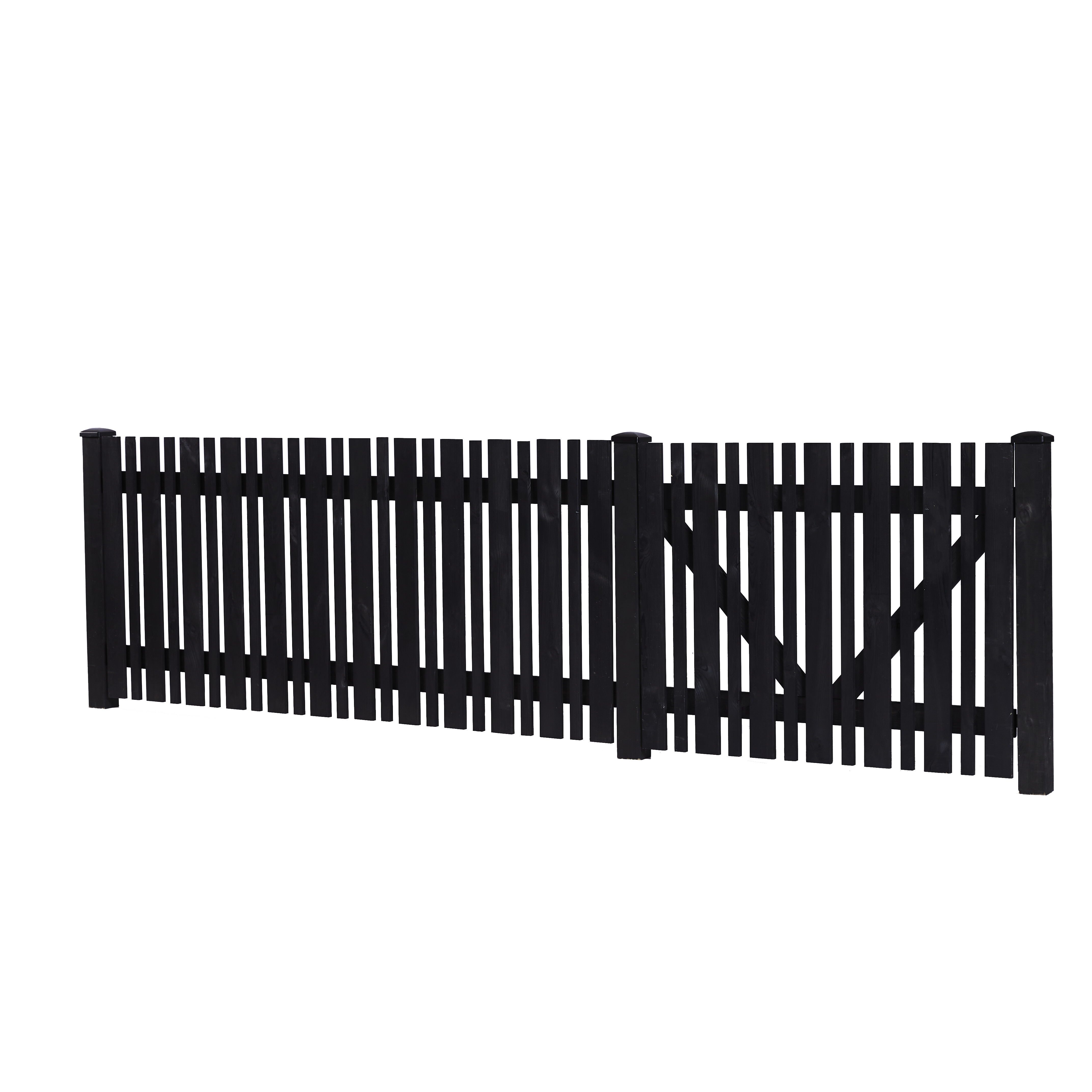 Forhavehegn 180 x 80 cm, grundmalet sort, NORDIC FENCE, SENSE