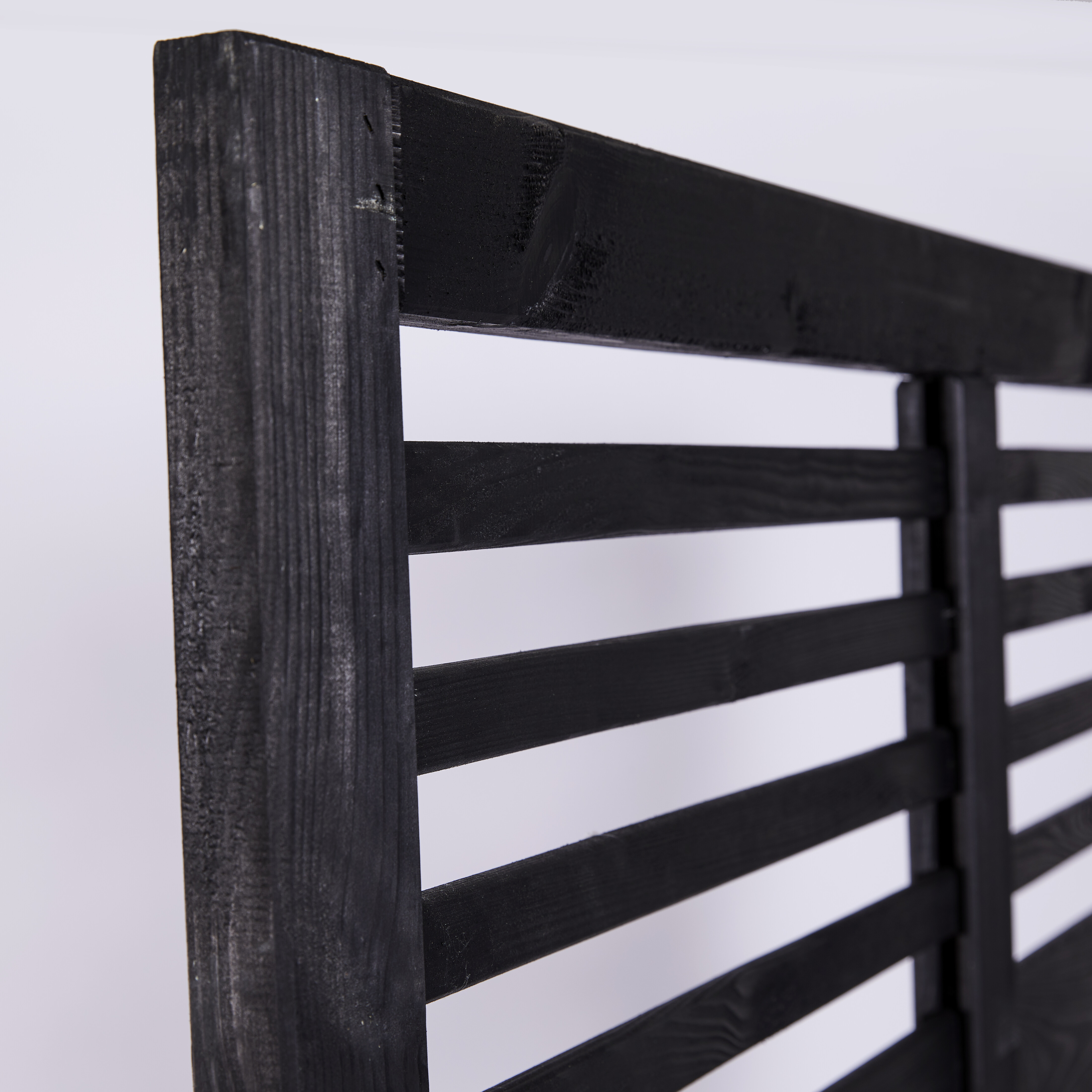 Læhegn, 120 x 180 cm, sort grundmalet, NORDIC FENCE, LINEAR