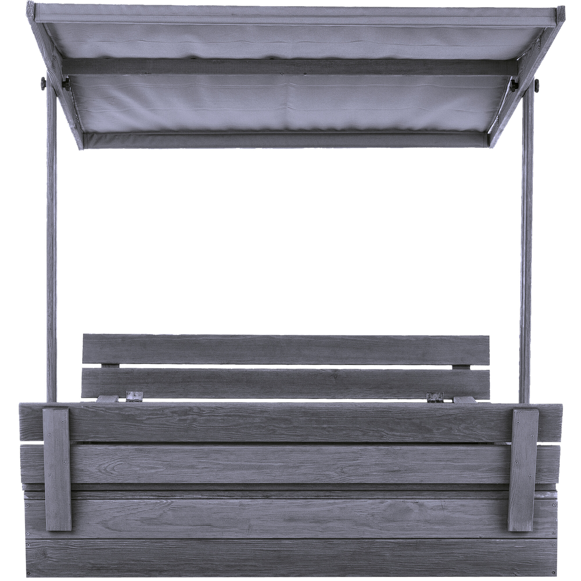 Sandkasse 120 x 120 cm med justerbar tag, grå, grundmalet NORDIC PLAY