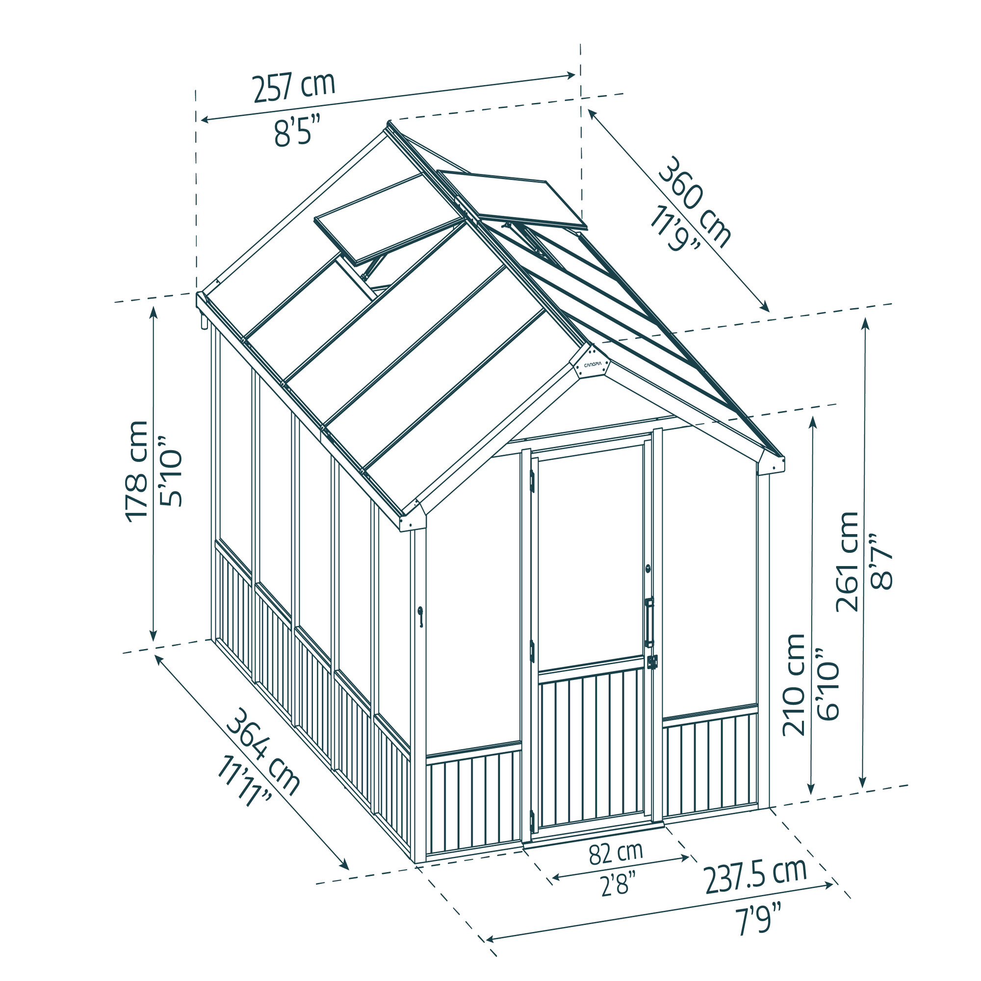 Drivhus cedertræ Natura 8,6 m2  Palram - Canopia