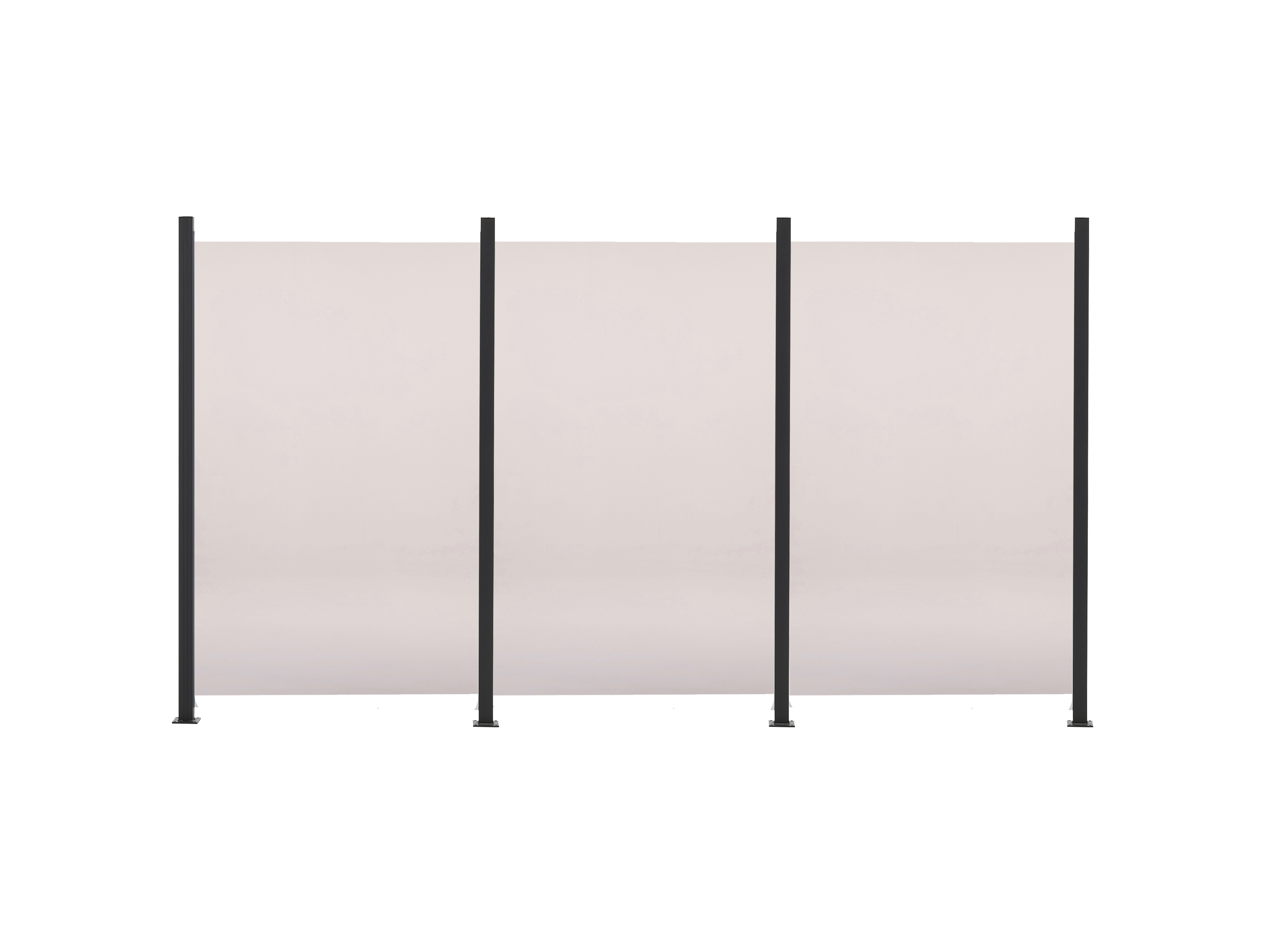 Glashegnspakke røgfarvet 100 x 150 cm 6 moduler + 7 stolper HORTUS