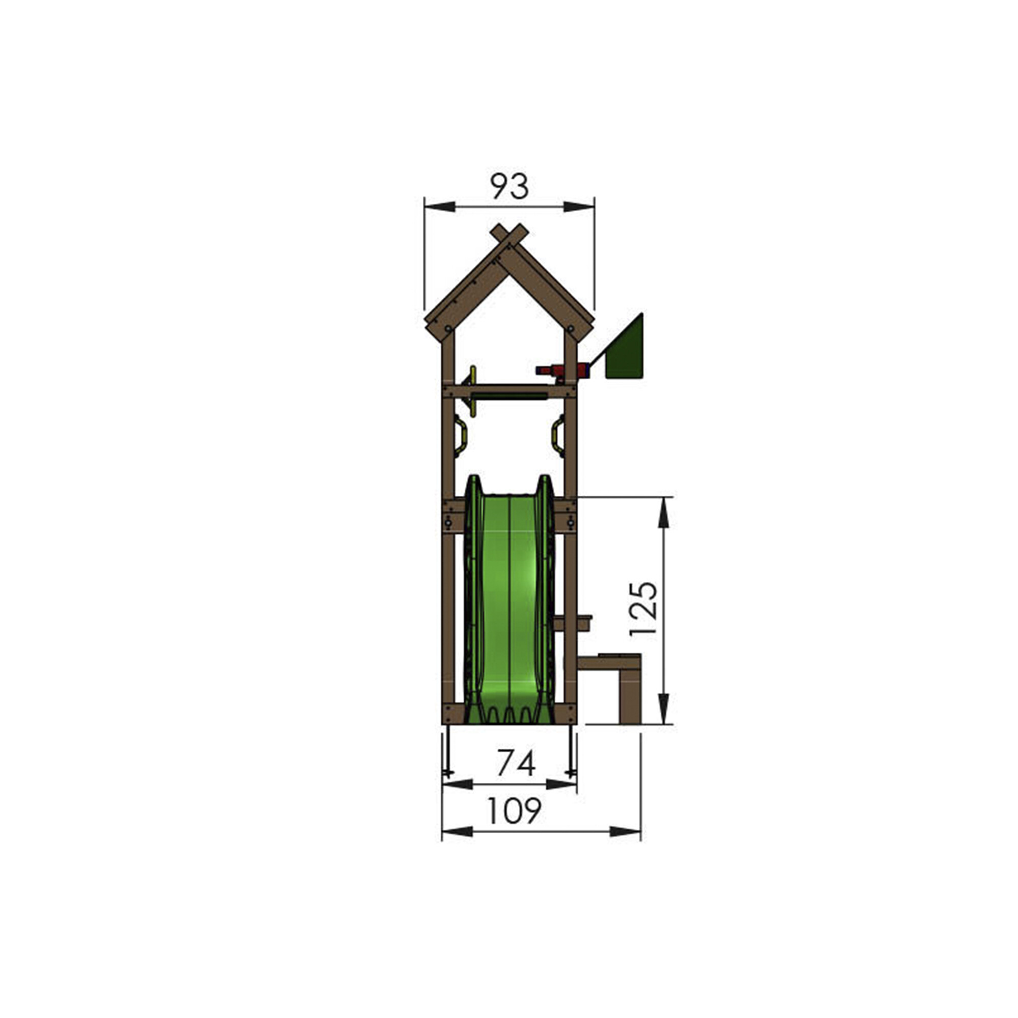 Legetårn Jungle Gym Totem m/ blå rutschebane