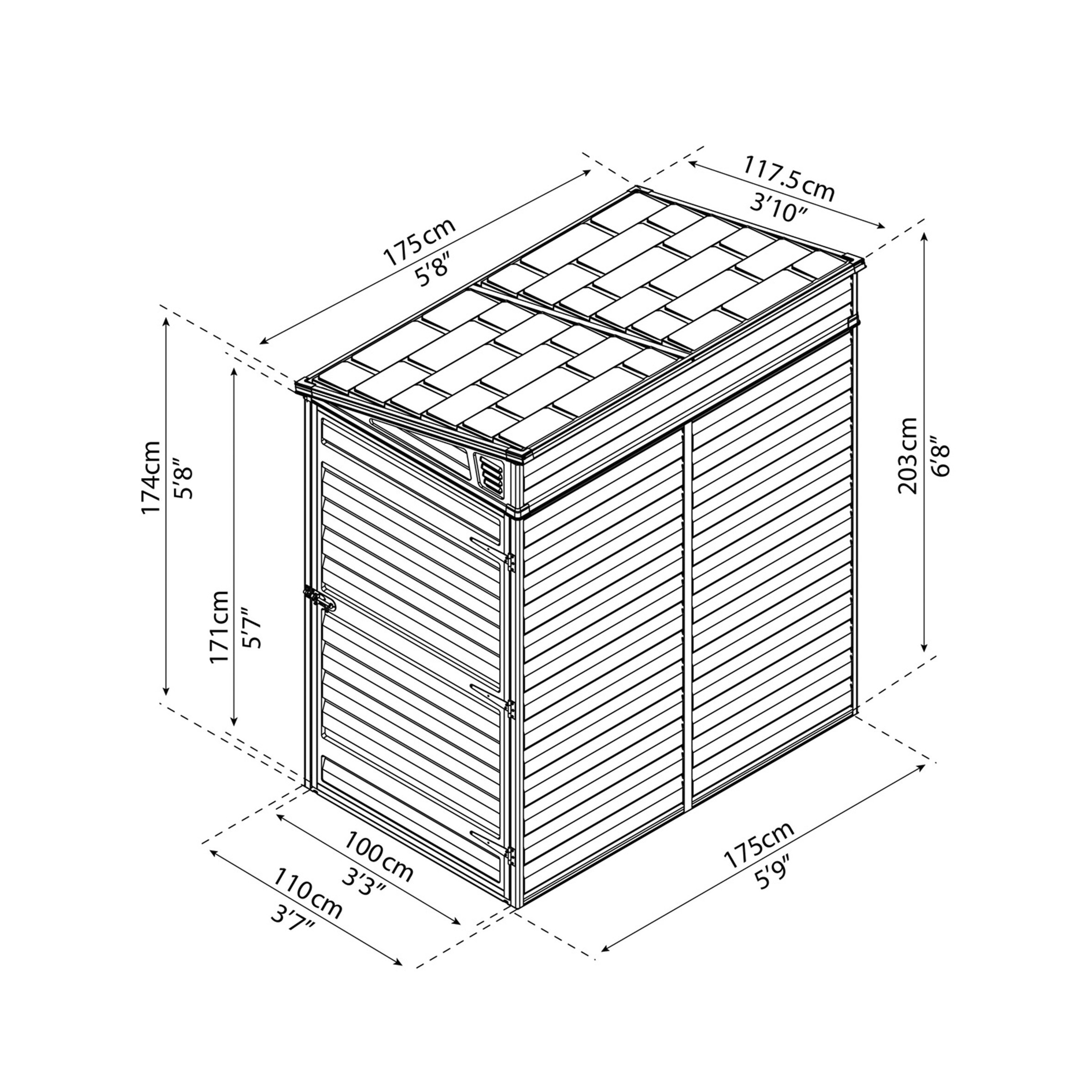 Storage cabin SKYLIGHT PENT 2.1 m2 midnight grey Palram - Canopia