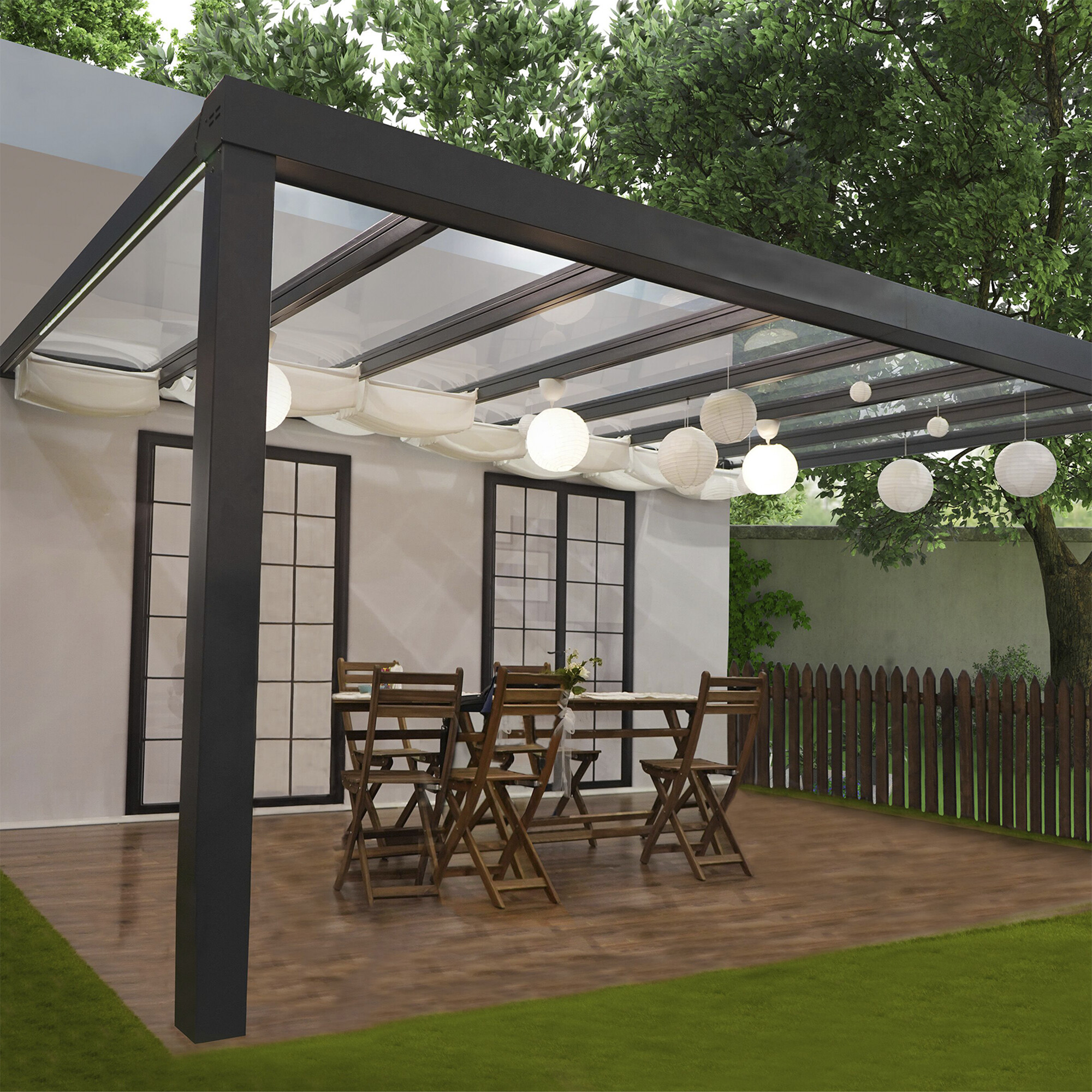Patio cover Stockholm 3.4 x 5.2 m, anthracite Palram - Canopia