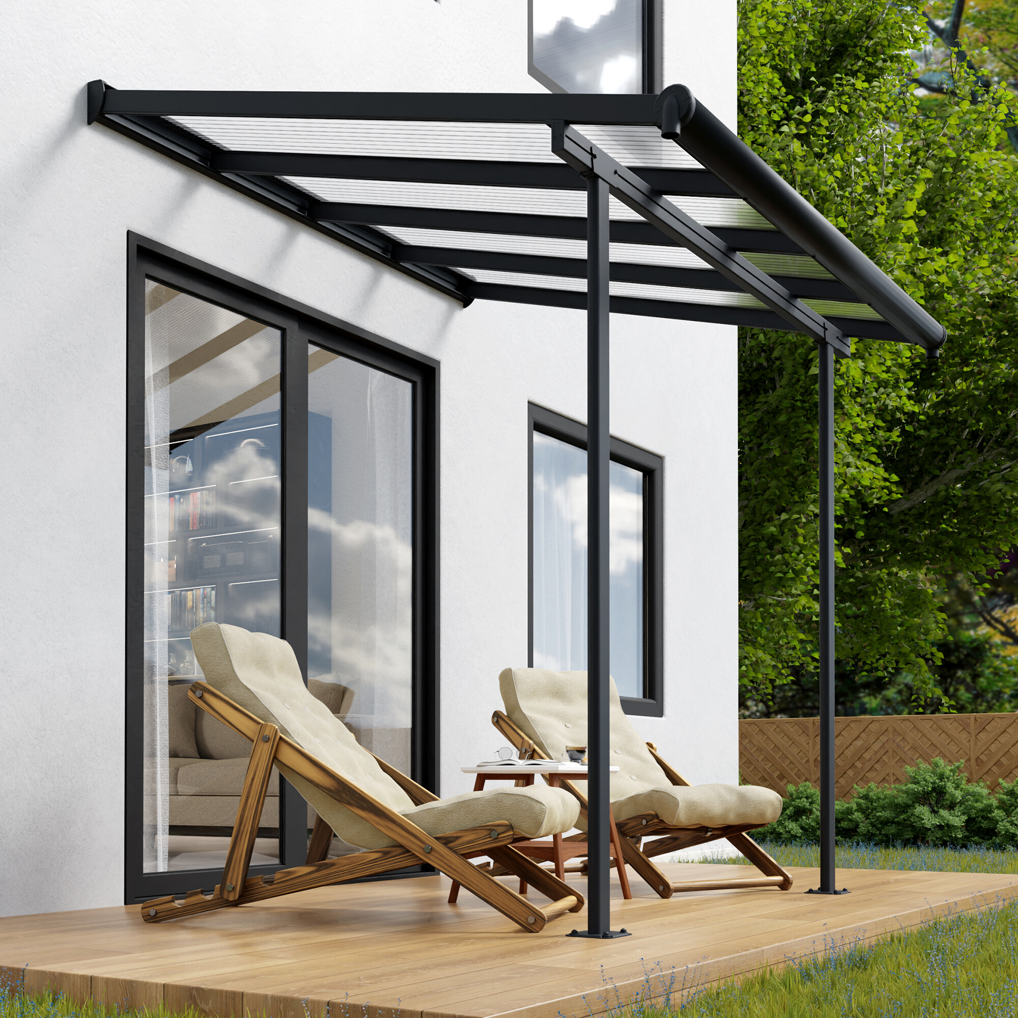 Terrasseoverdækning Sierra 2,3x2,3m (5 m2), antracitgrå Palram - Canopia