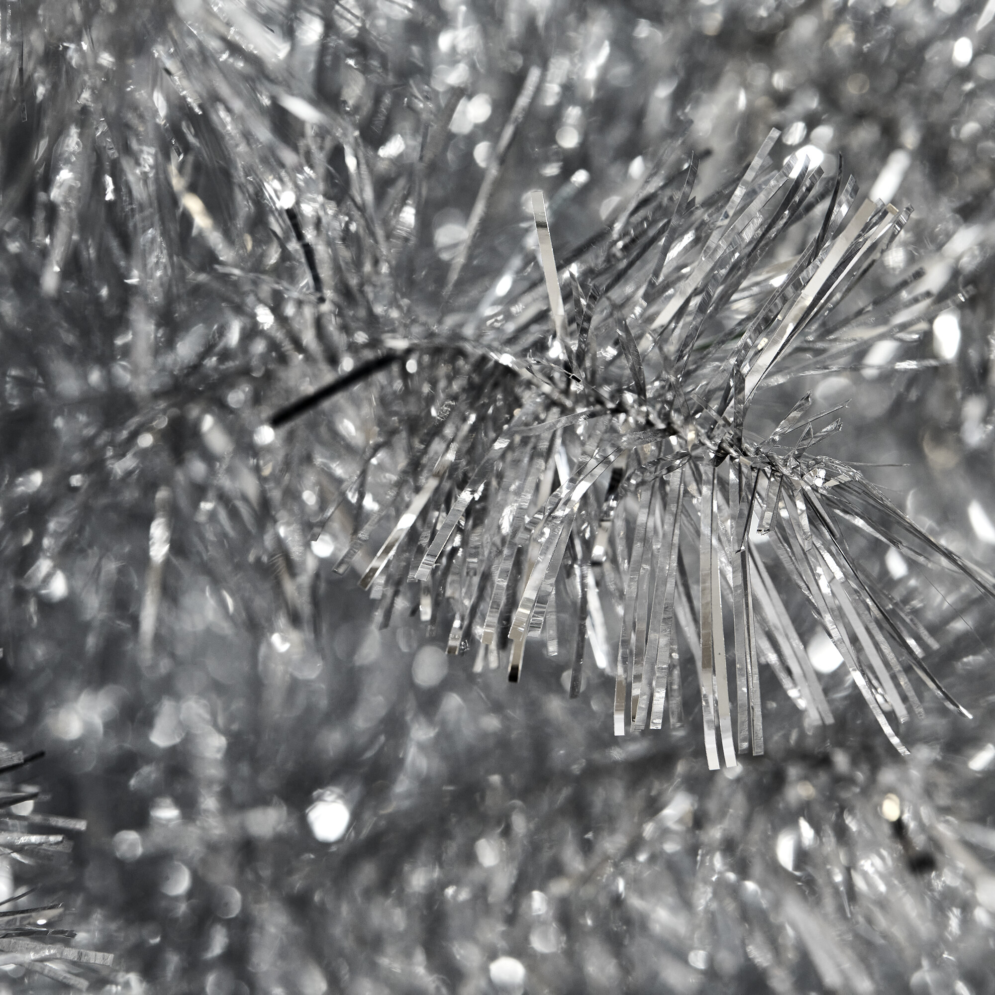Christmas tree artificial, narrow, PVC ”BLING”, Class C, 180 x 68 cm with LED, silver NORDIC WINTER